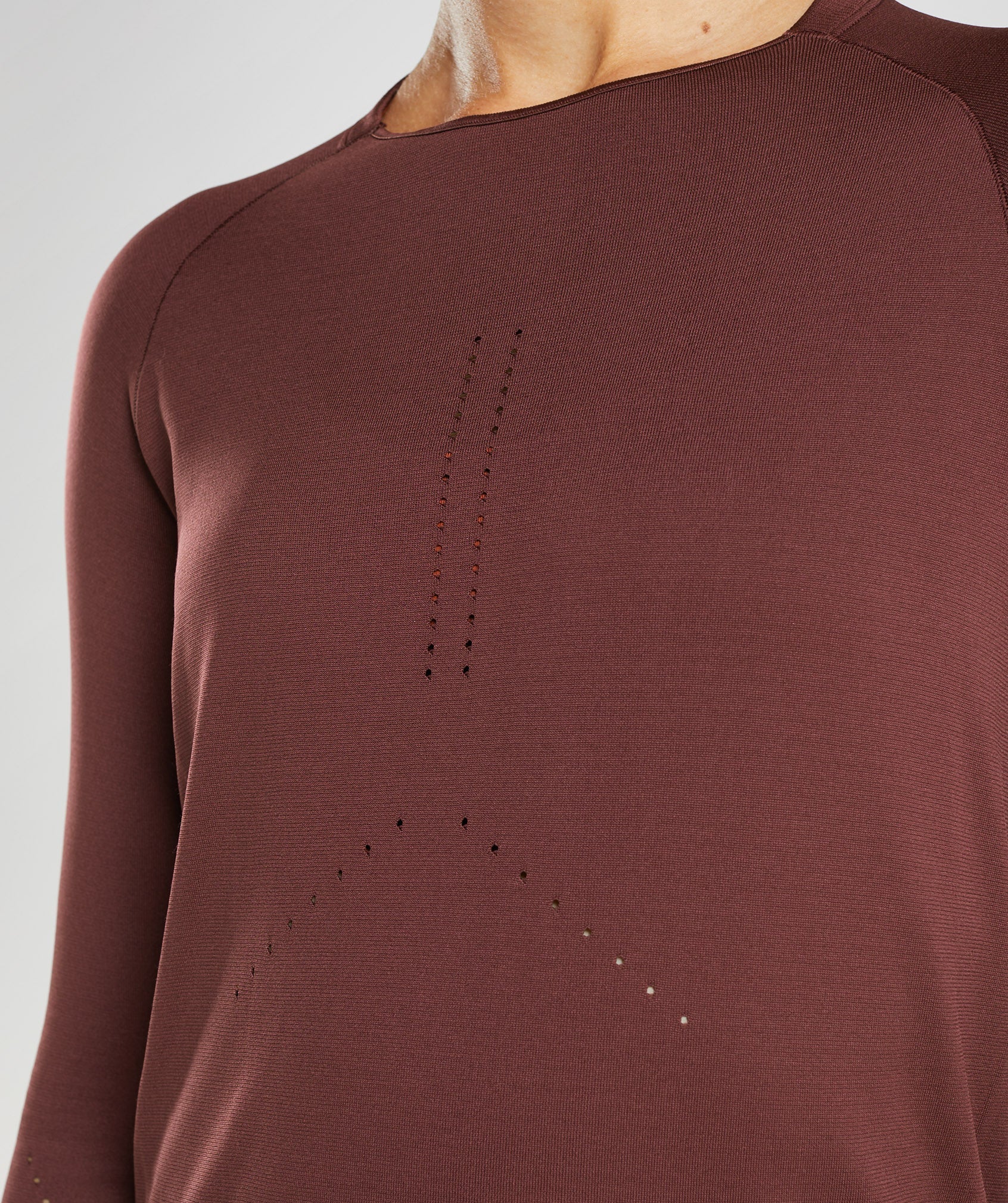 Burgundy Women's Gymshark Sweat Seamless Long Sleeve Tops | AXSEIV-851