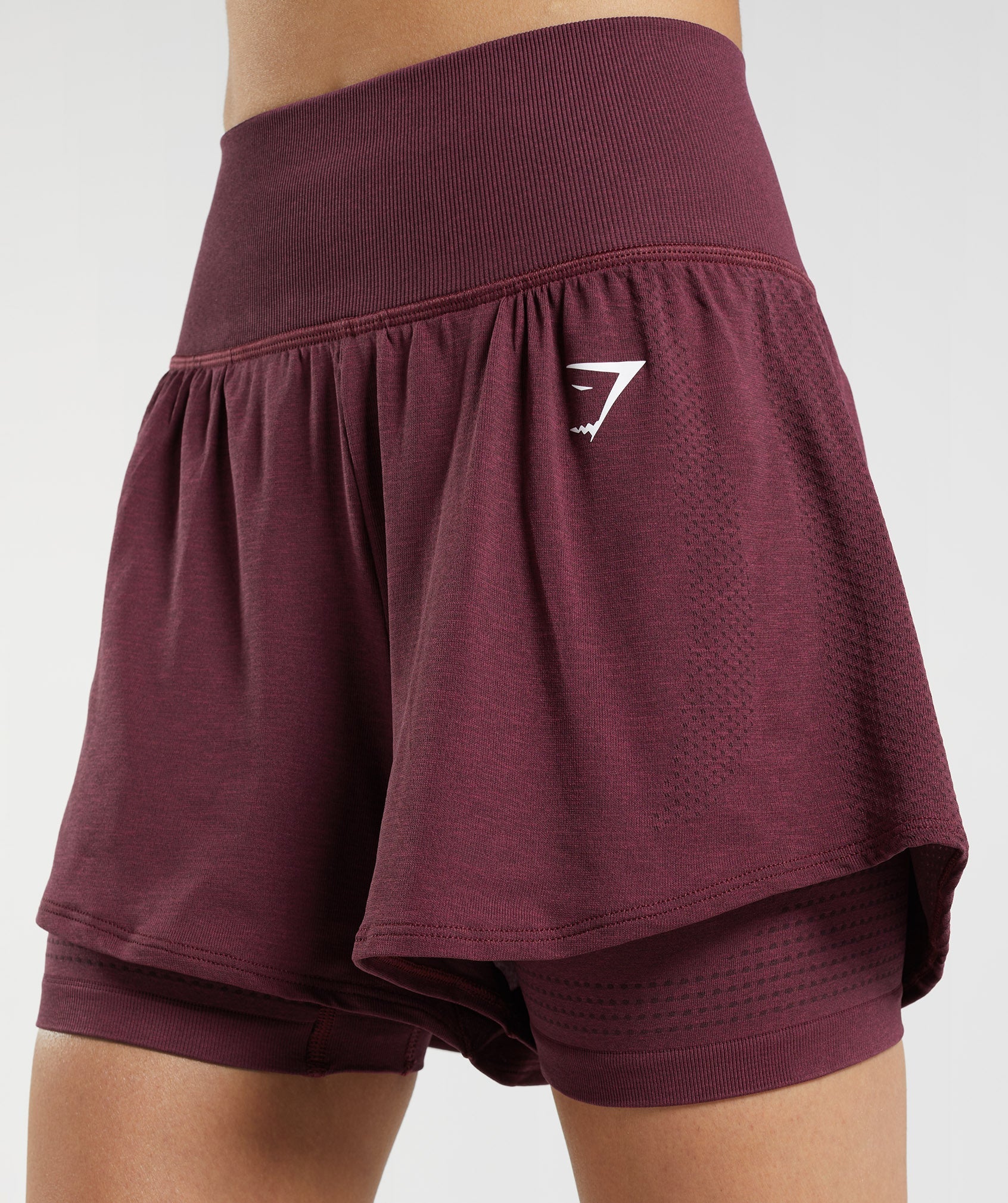 Burgundy Women's Gymshark Vital Seamless 2.0 2-in-1 Shorts | LHFADO-437