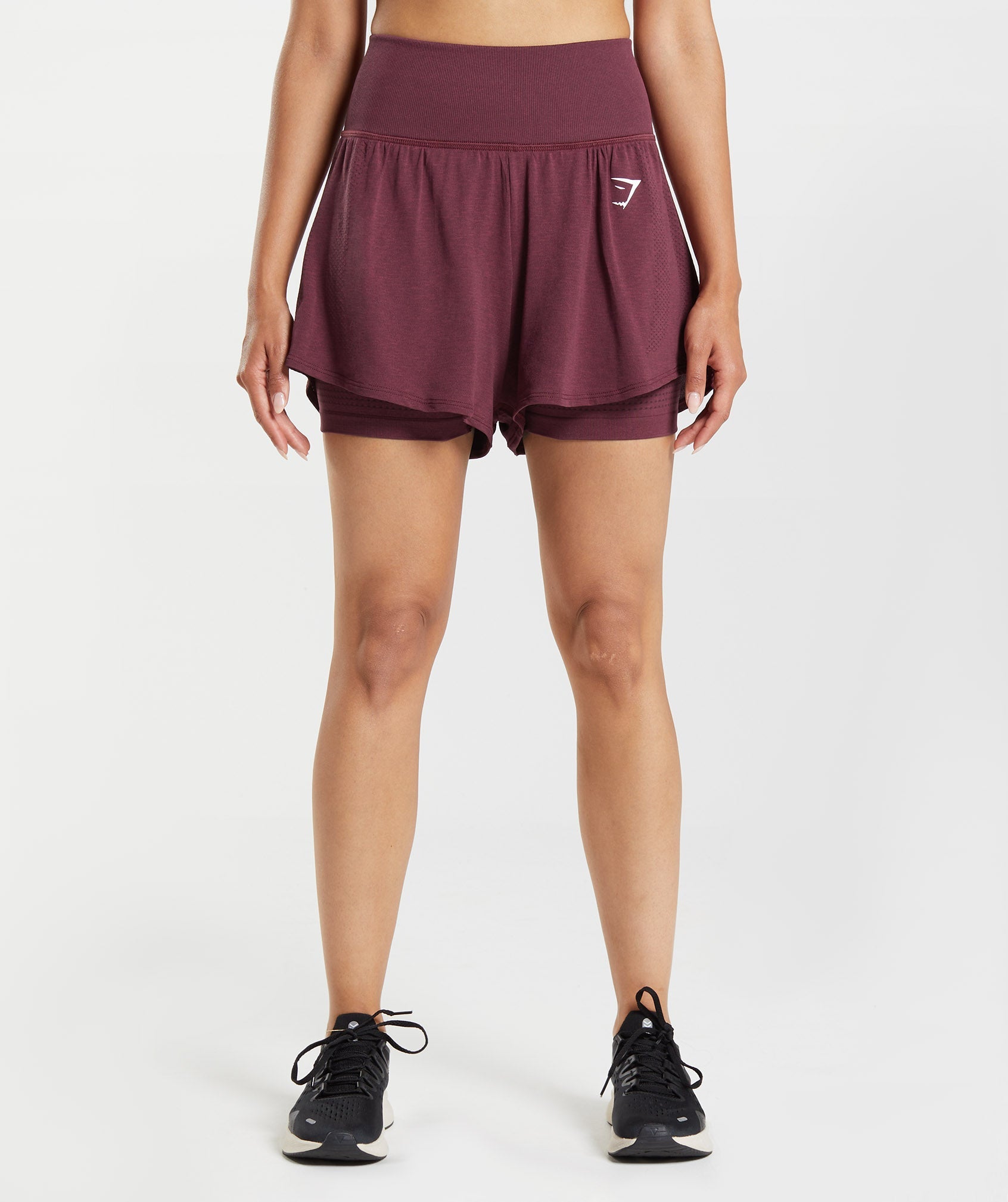 Burgundy Women\'s Gymshark Vital Seamless 2.0 2-in-1 Shorts | LHFADO-437