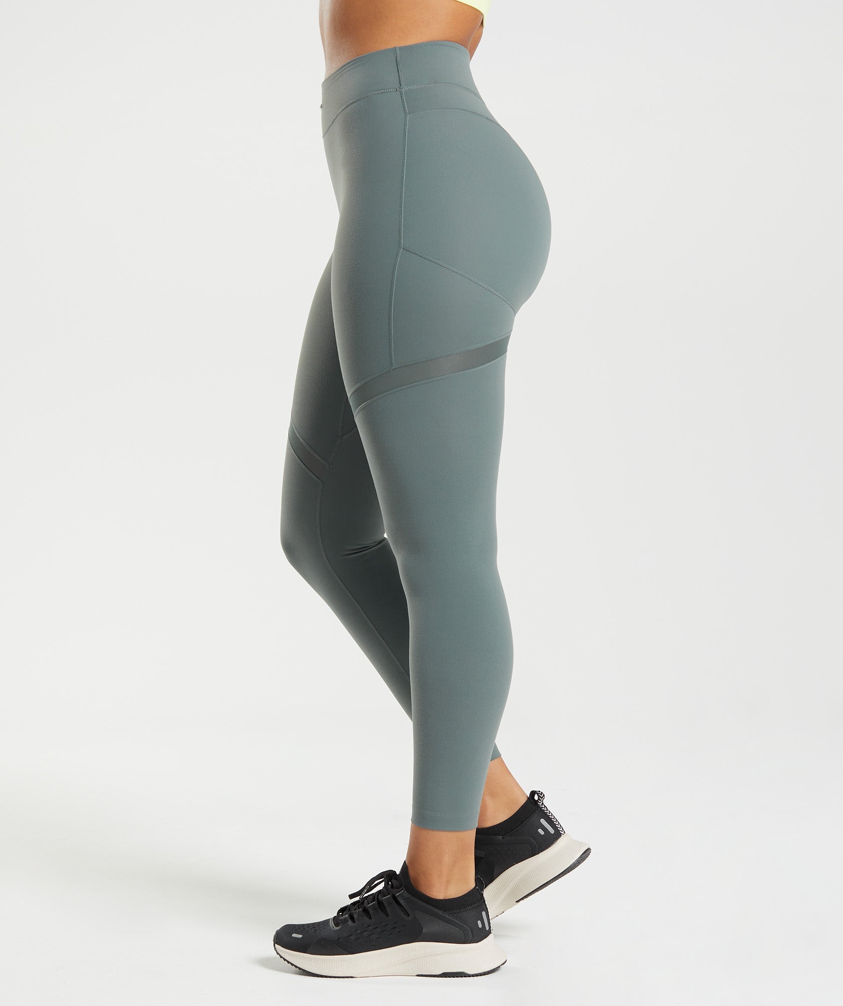 Dark Blue Women's Gymshark Whitney Mesh Leggings | NQUAVY-178