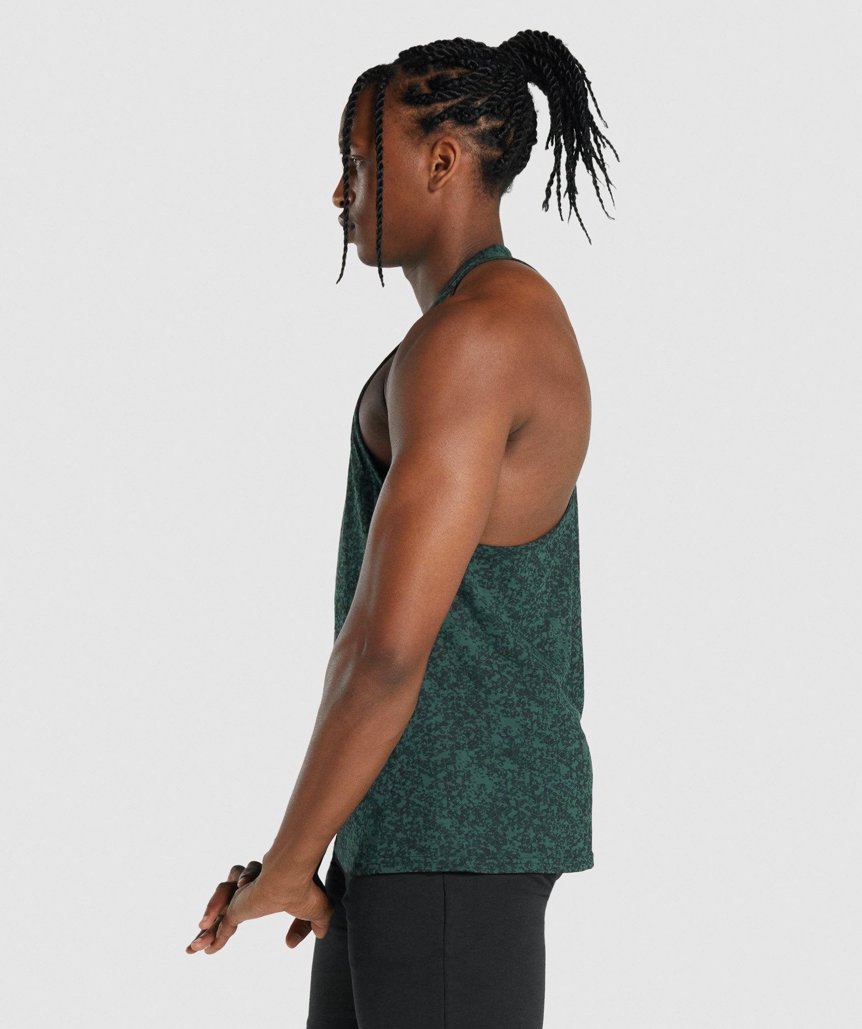 Dark Green Men's Gymshark Critical 2.0 Stringer Vest | YTUQJF-286