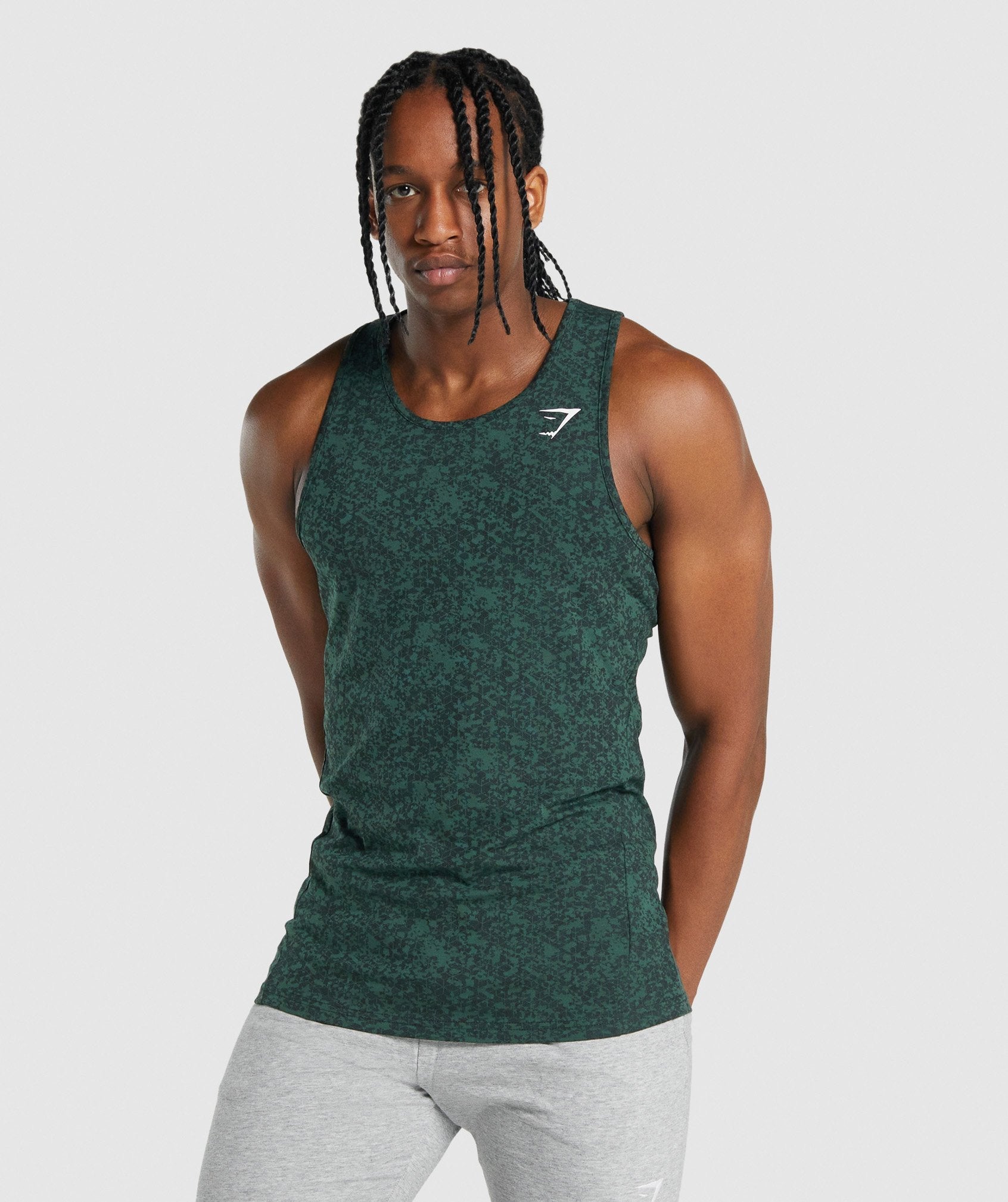 Dark Green Men\'s Gymshark Critical 2.0 Tanks | YZGTWM-853