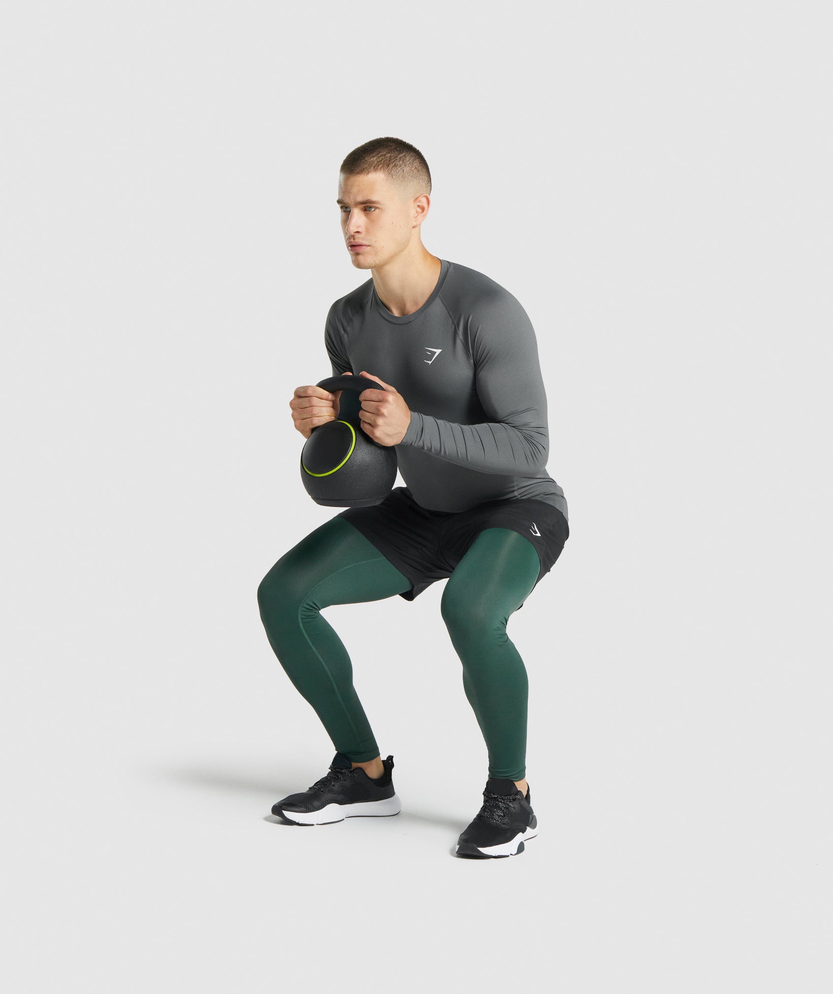 Dark Green Men's Gymshark Element Baselayer Leggings | FWYMZU-375