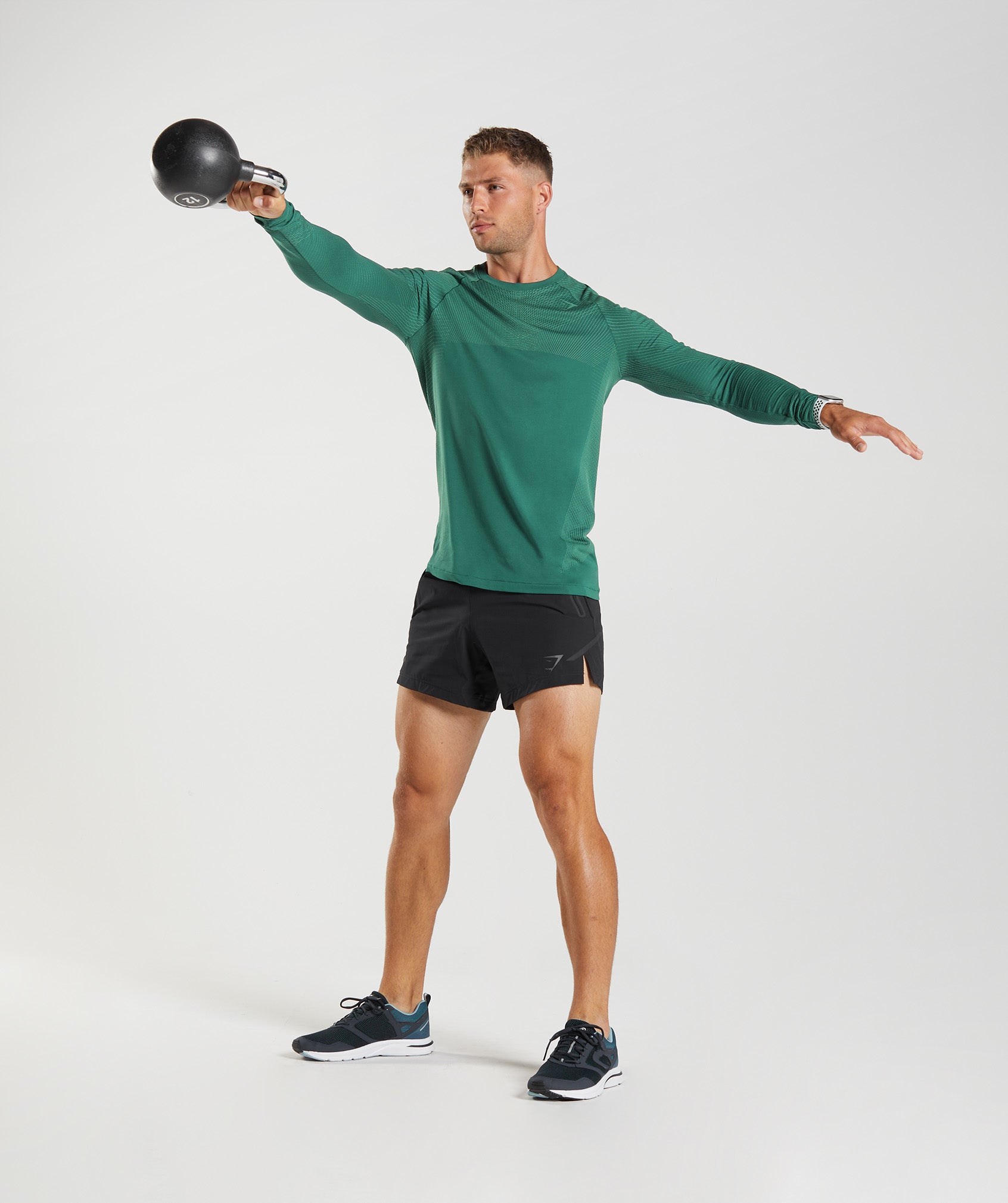 Green Men's Gymshark Apex Seamless Long Sleeve T Shirts | GBPXJU-128