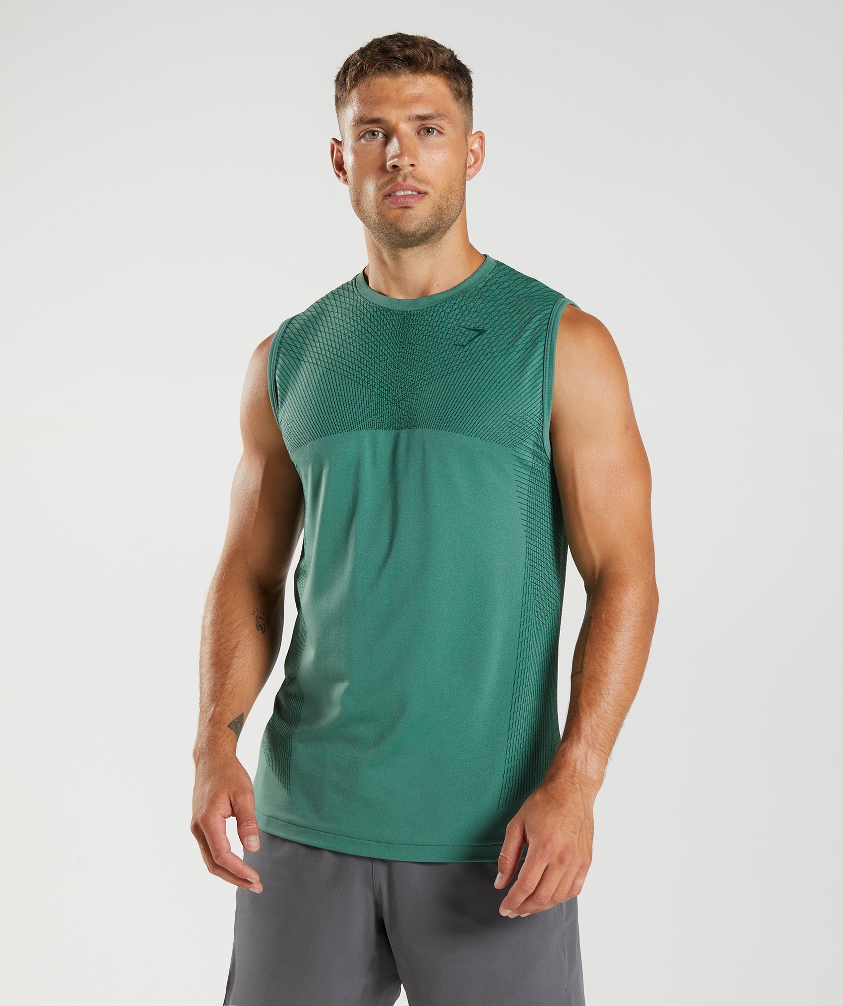 Green Men\'s Gymshark Apex Seamless Tanks | WBZAFL-148