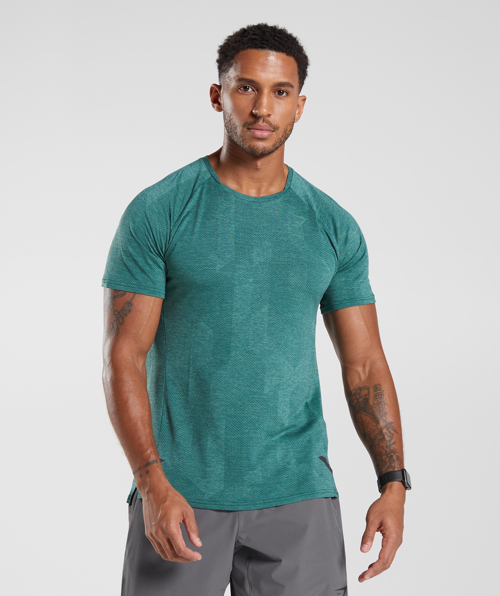 Green Men\'s Gymshark Apex T Shirts | SMPHEA-491