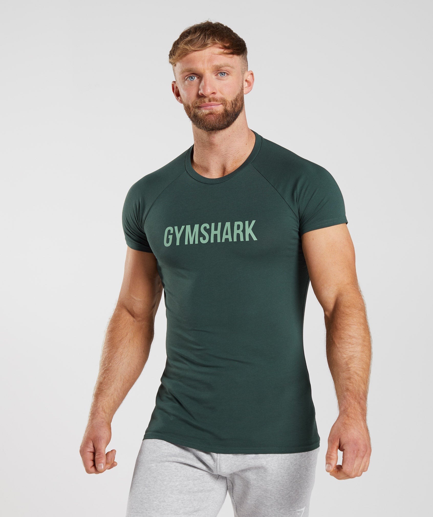 Green Men\'s Gymshark Apollo T Shirts | ICZTQP-365