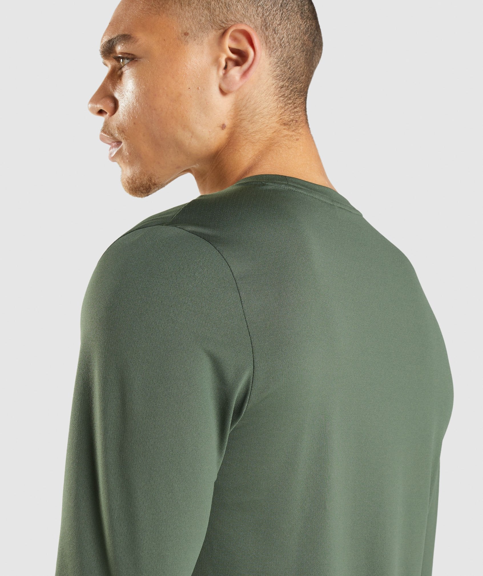 Green Men's Gymshark Arrival Long Sleeve T Shirts | ODTGNR-932