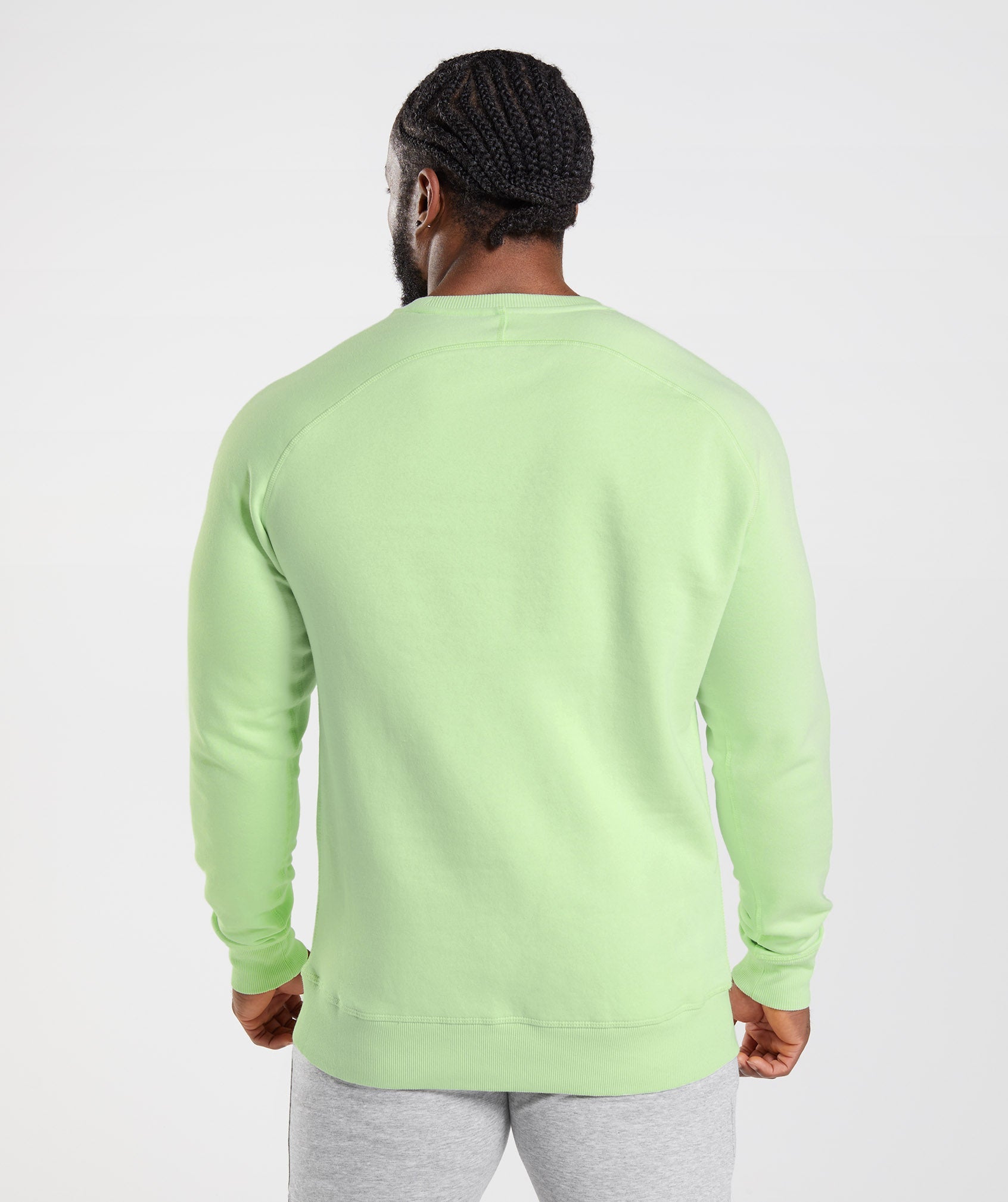 Green Men's Gymshark Crest Sweatshirts | JKBMAN-814