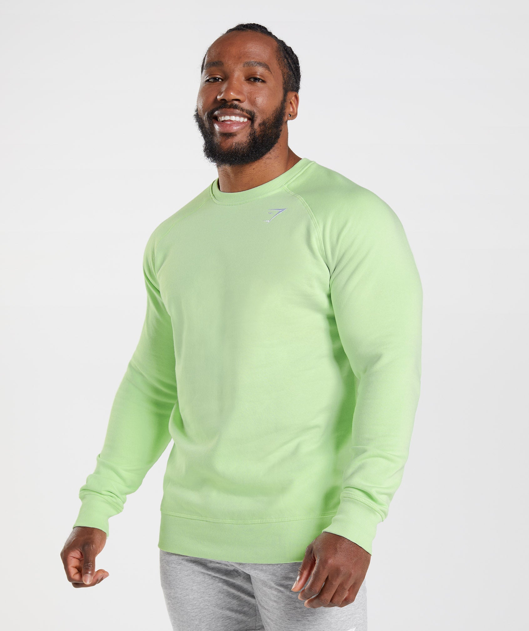 Green Men\'s Gymshark Crest Sweatshirts | JKBMAN-814