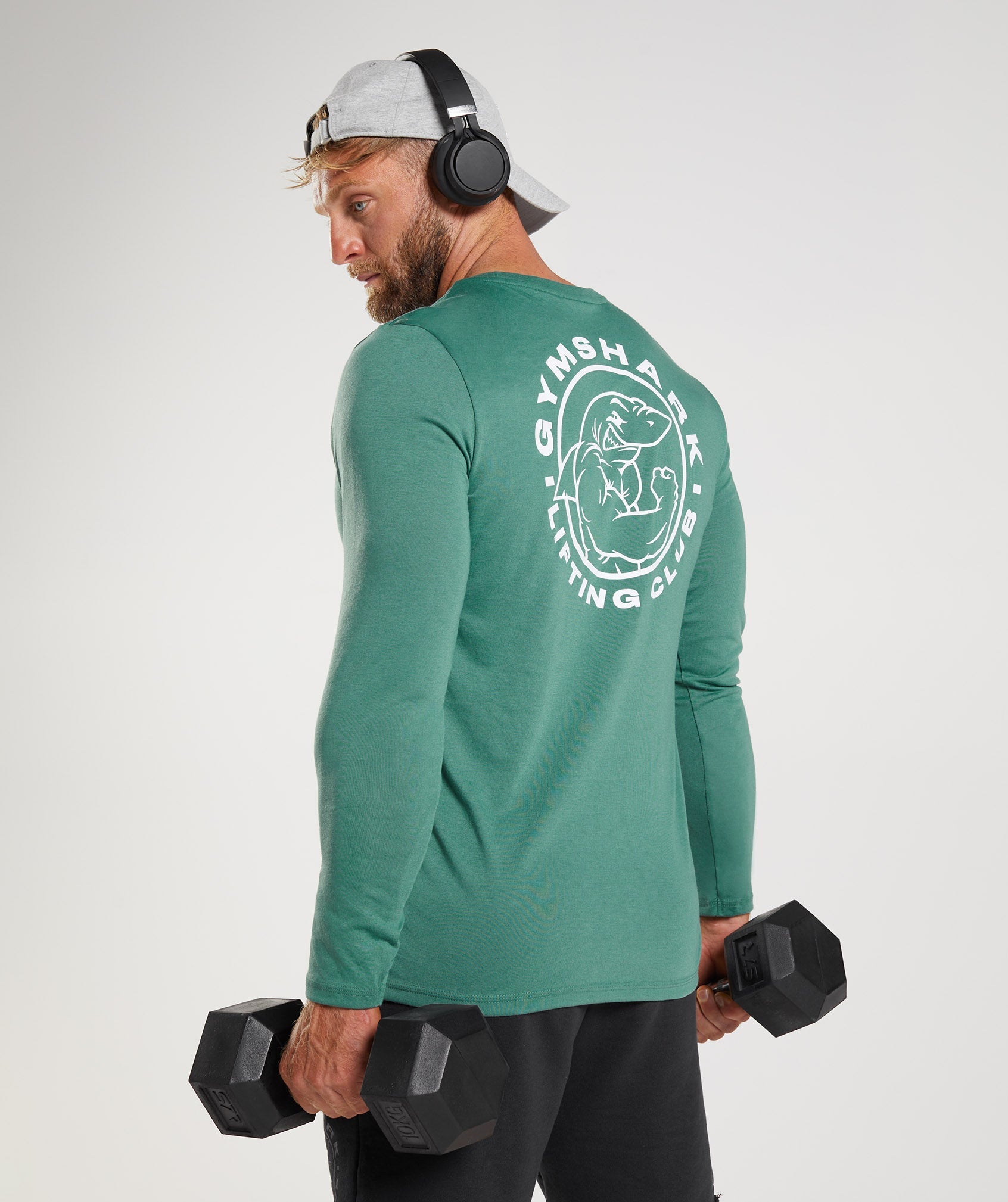 Green Men's Gymshark Legacy Long Sleeve T Shirts | IEMXCB-065