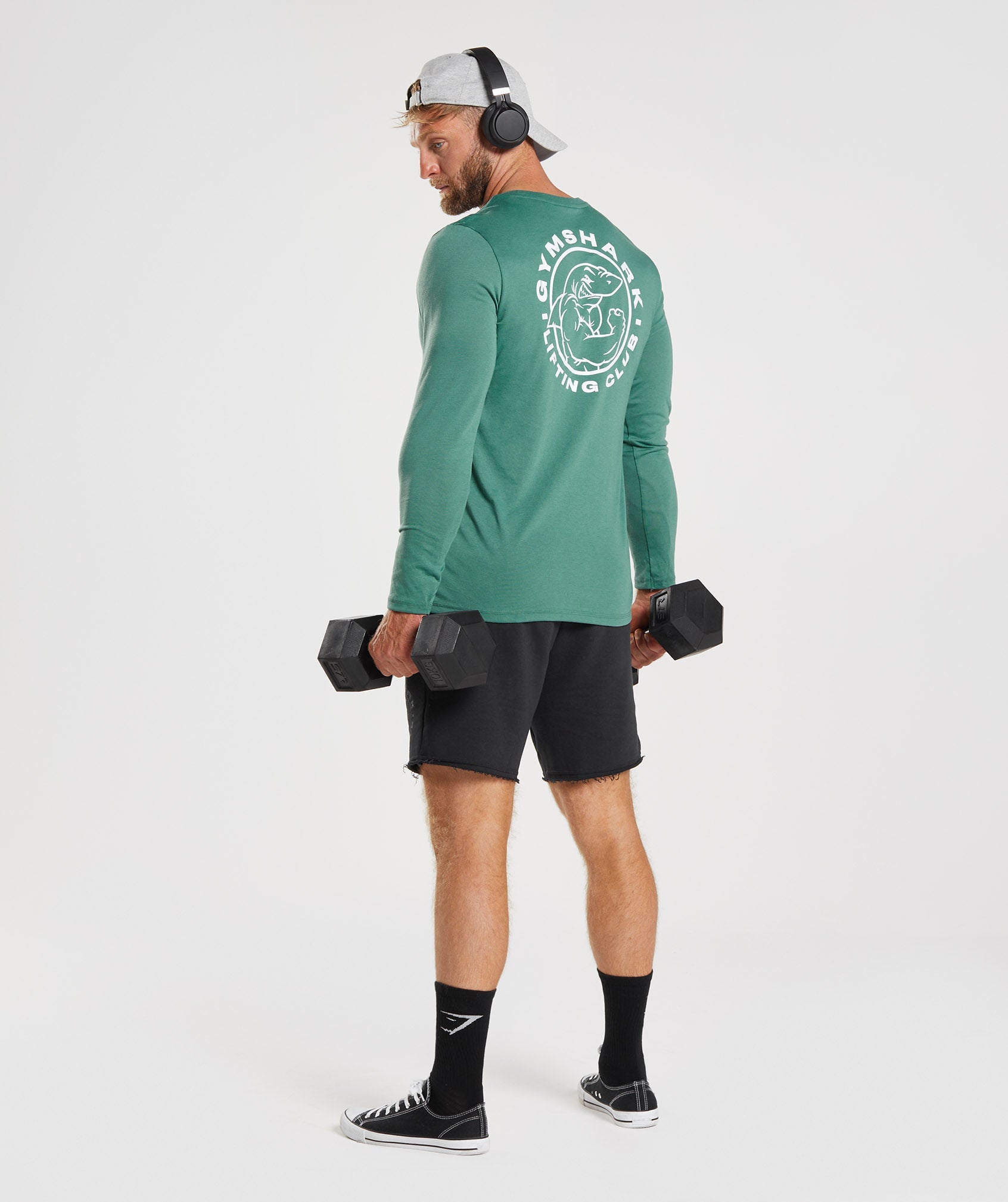 Green Men's Gymshark Legacy Long Sleeve T Shirts | IEMXCB-065