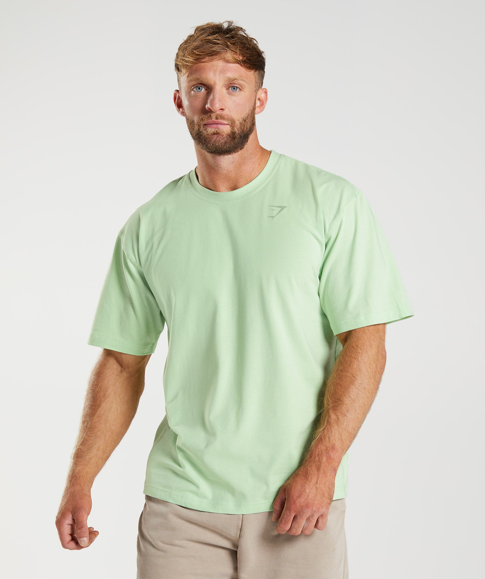 Green Men's Gymshark Power T Shirts | TPUHFC-059