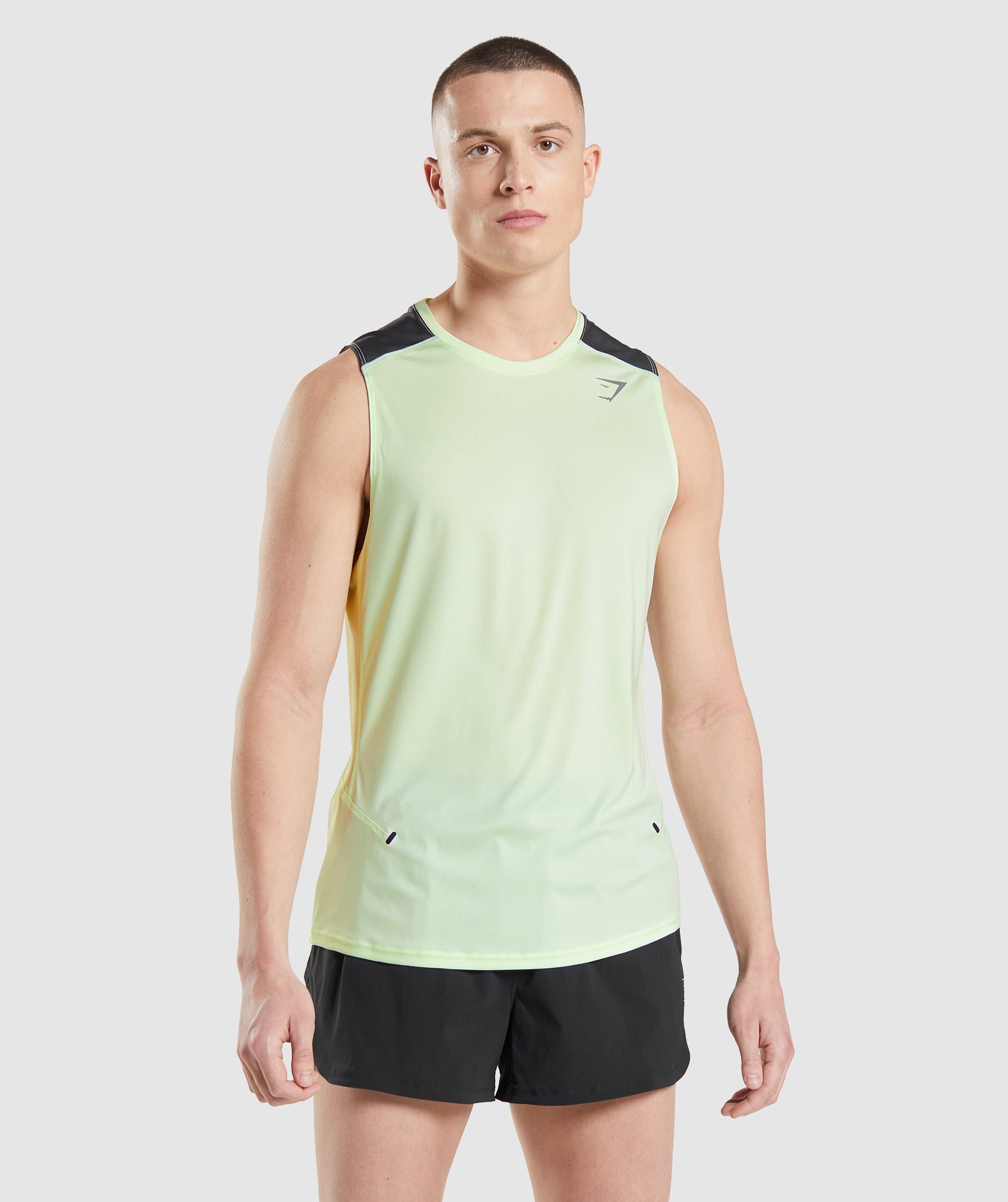 Green Men\'s Gymshark Speed Evolve Tanks | RZJKMB-392