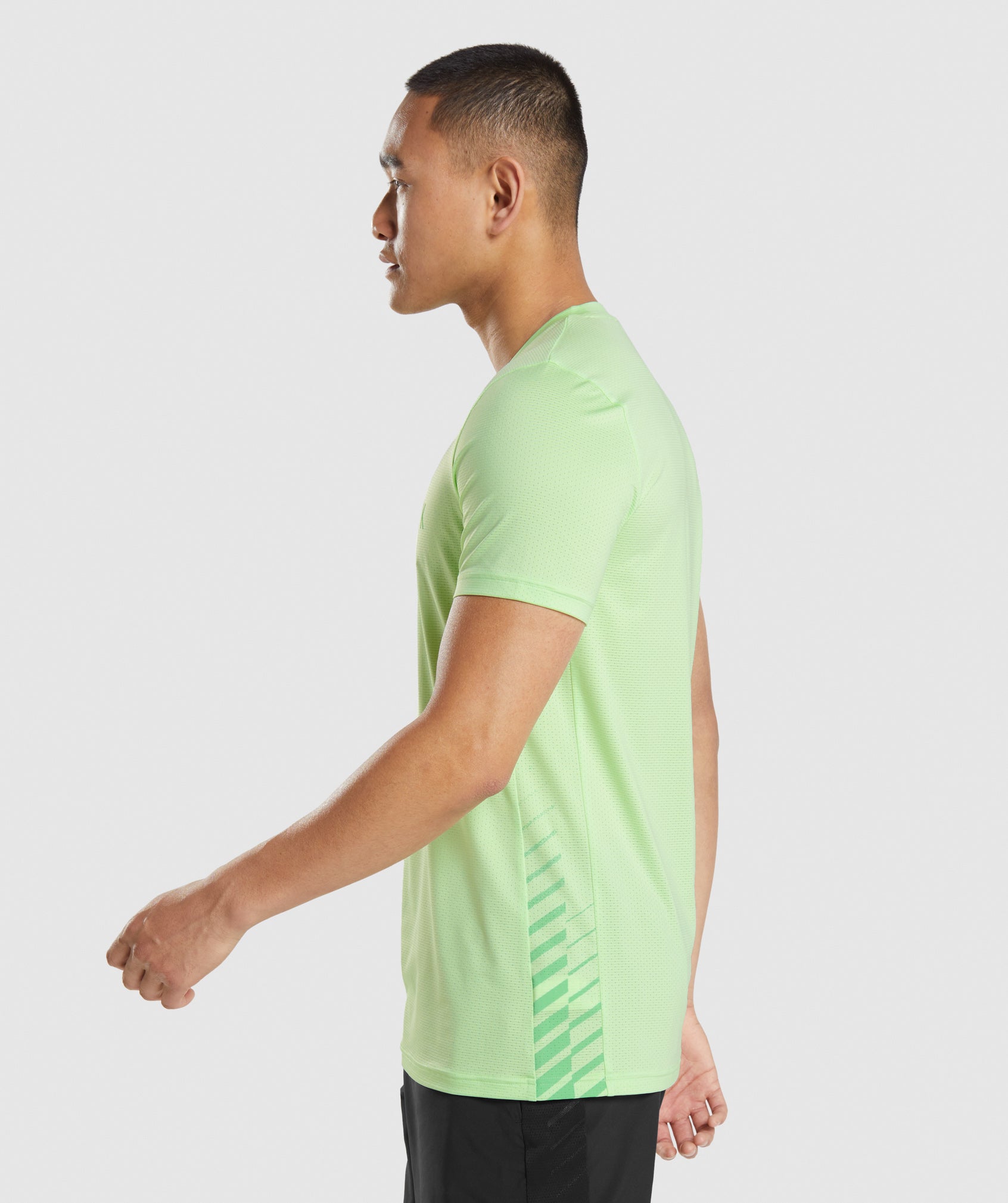 Green Men's Gymshark Sport Stripe T Shirts | MPSRVZ-784