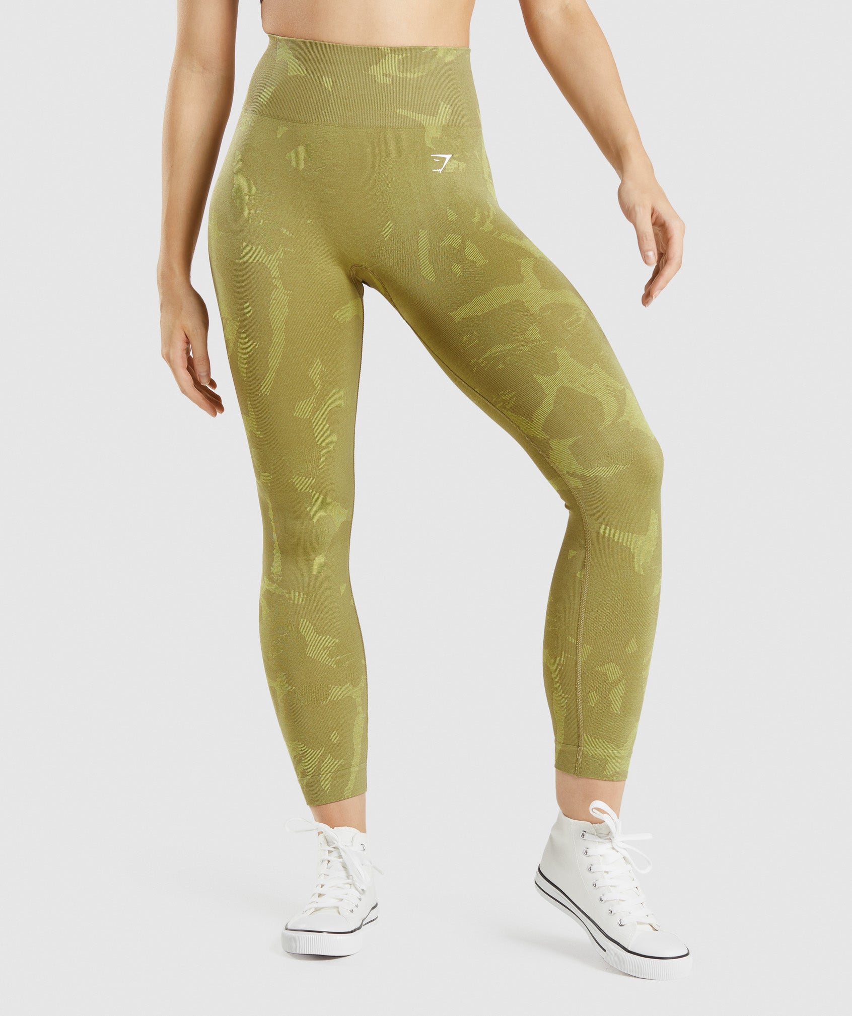 Green Women\'s Gymshark Adapt Camo Seamless Leggings | ZUSGOQ-102