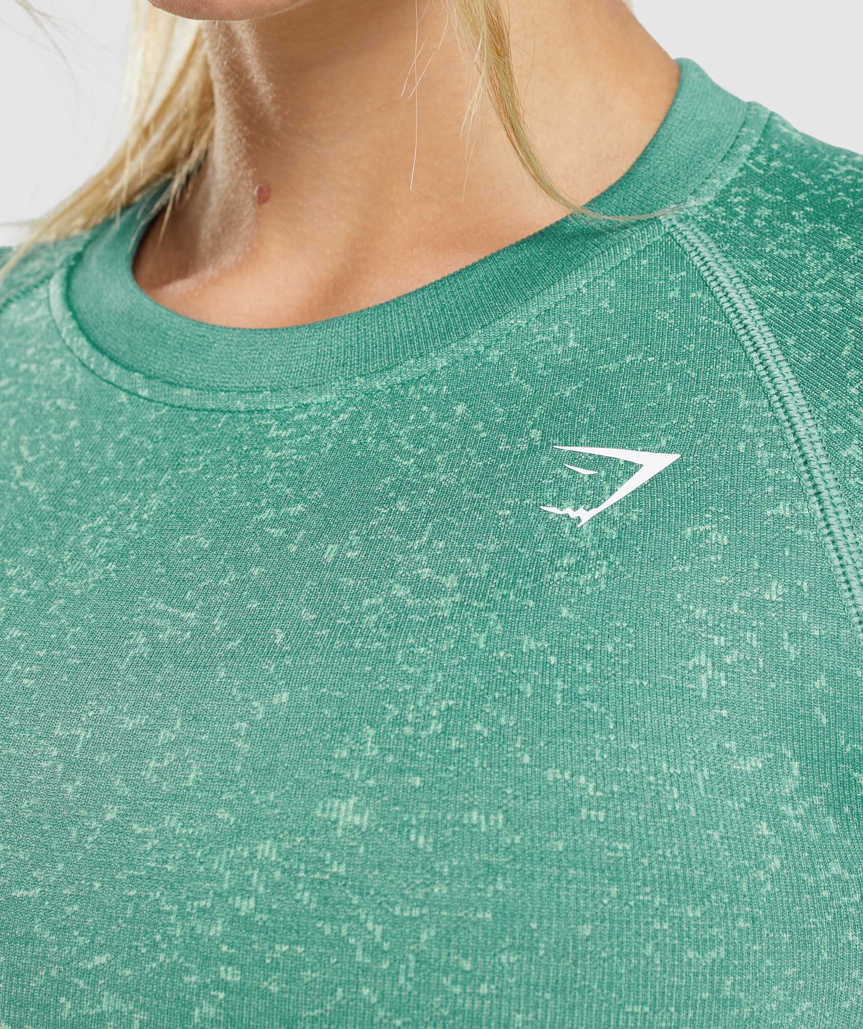 Green Women's Gymshark Adapt Fleck Seamless Long Sleeve Crop Tops | YAZIPF-461