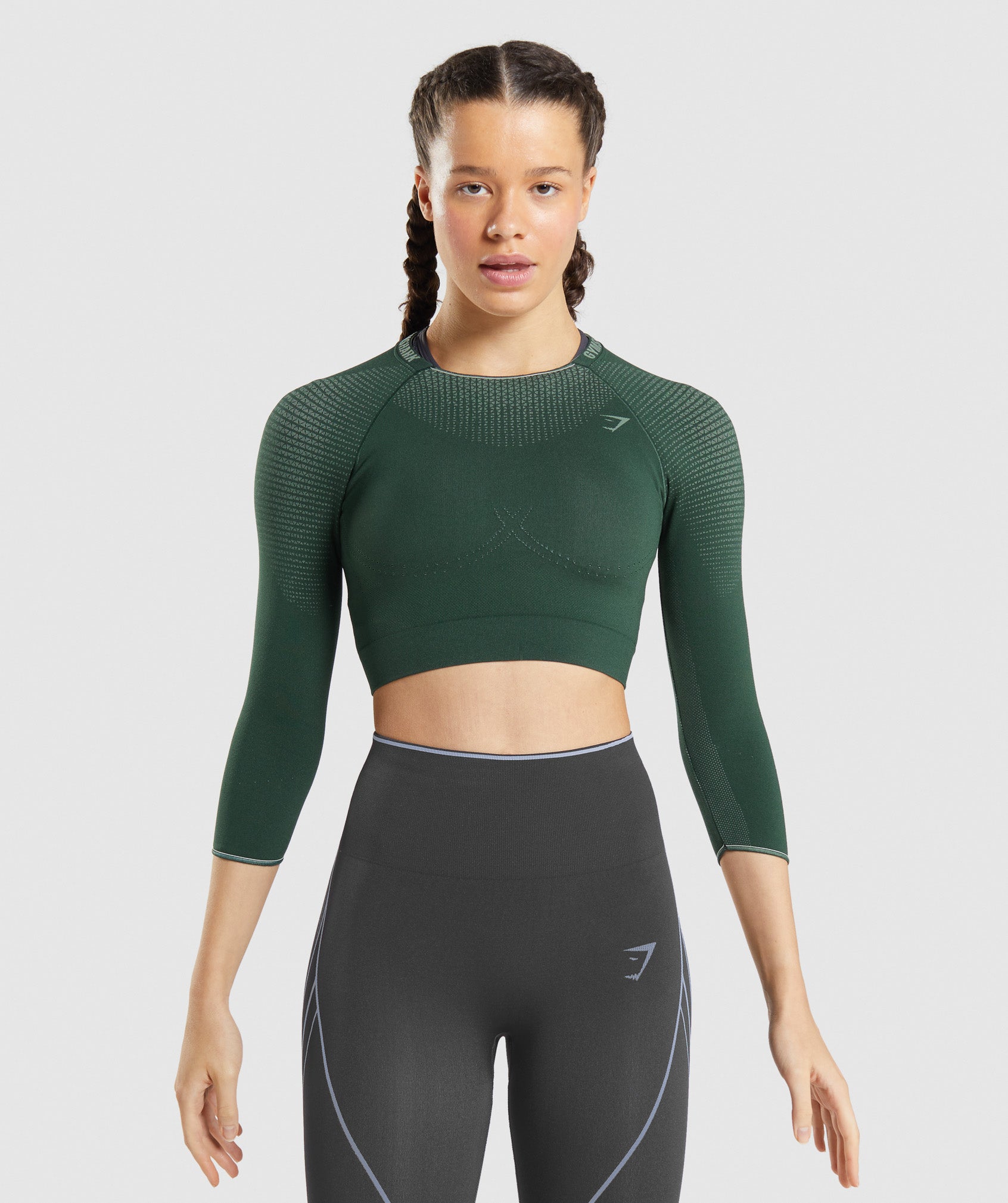 Green Women\'s Gymshark Apex Seamless Crop Tops | EZVRIQ-864