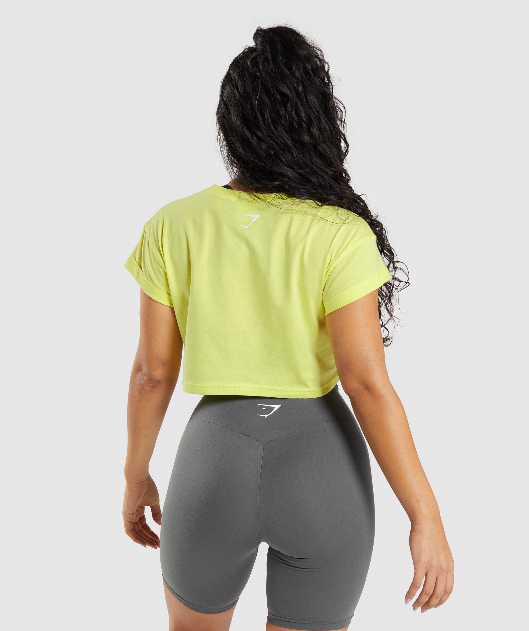 Green Women's Gymshark Fraction Crop Tops | NEJDKP-694