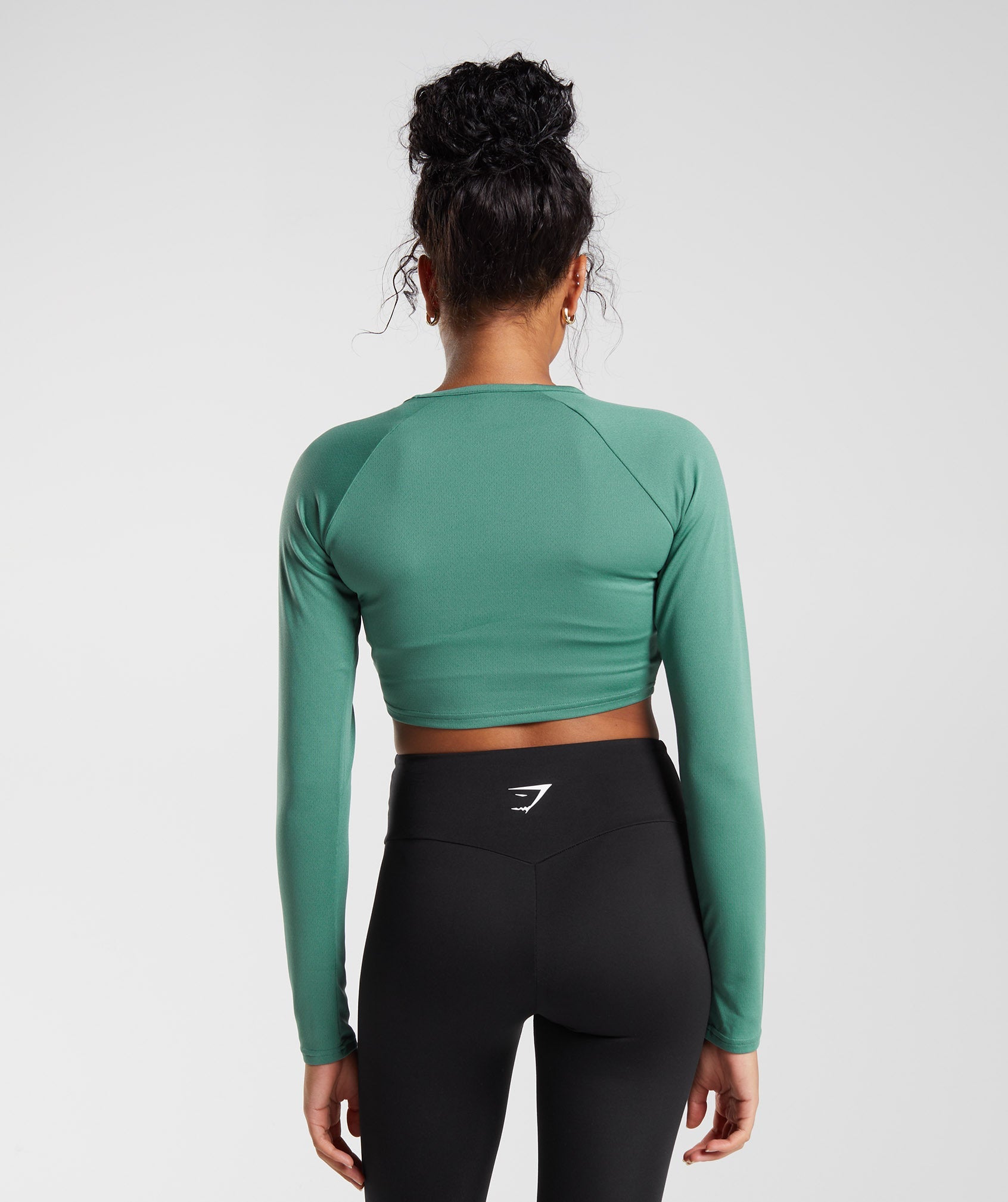 Green Women's Gymshark Training Long Sleeve Crop Tops | BIHSDN-165