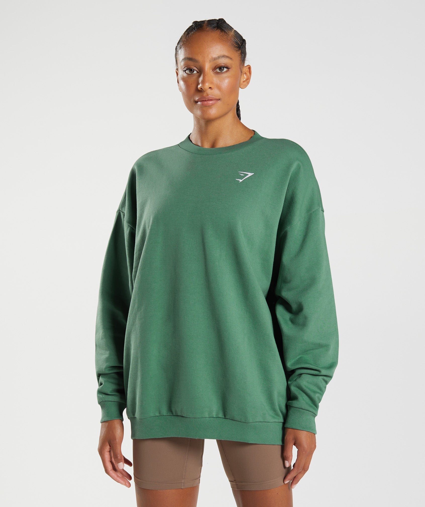 Green Women\'s Gymshark Training Oversized Sweatshirts | MLJHDB-139