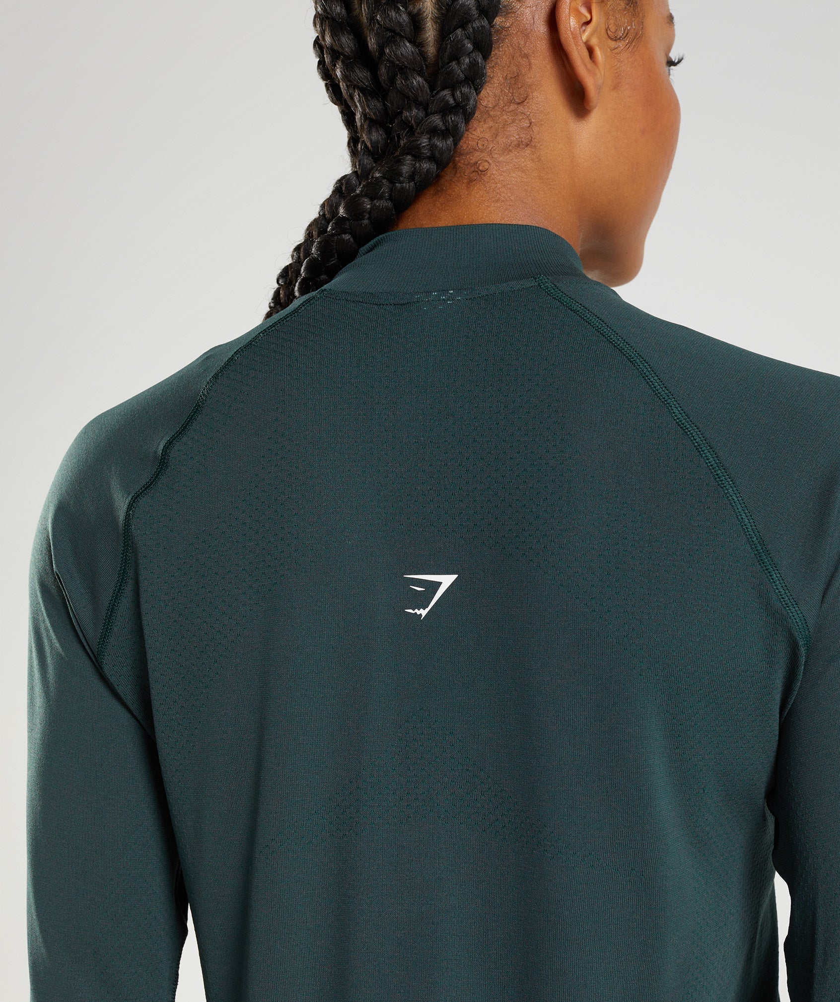 Green Women's Gymshark Vital Seamless 1/2 Zip Sweatshirts | ATRESW-159