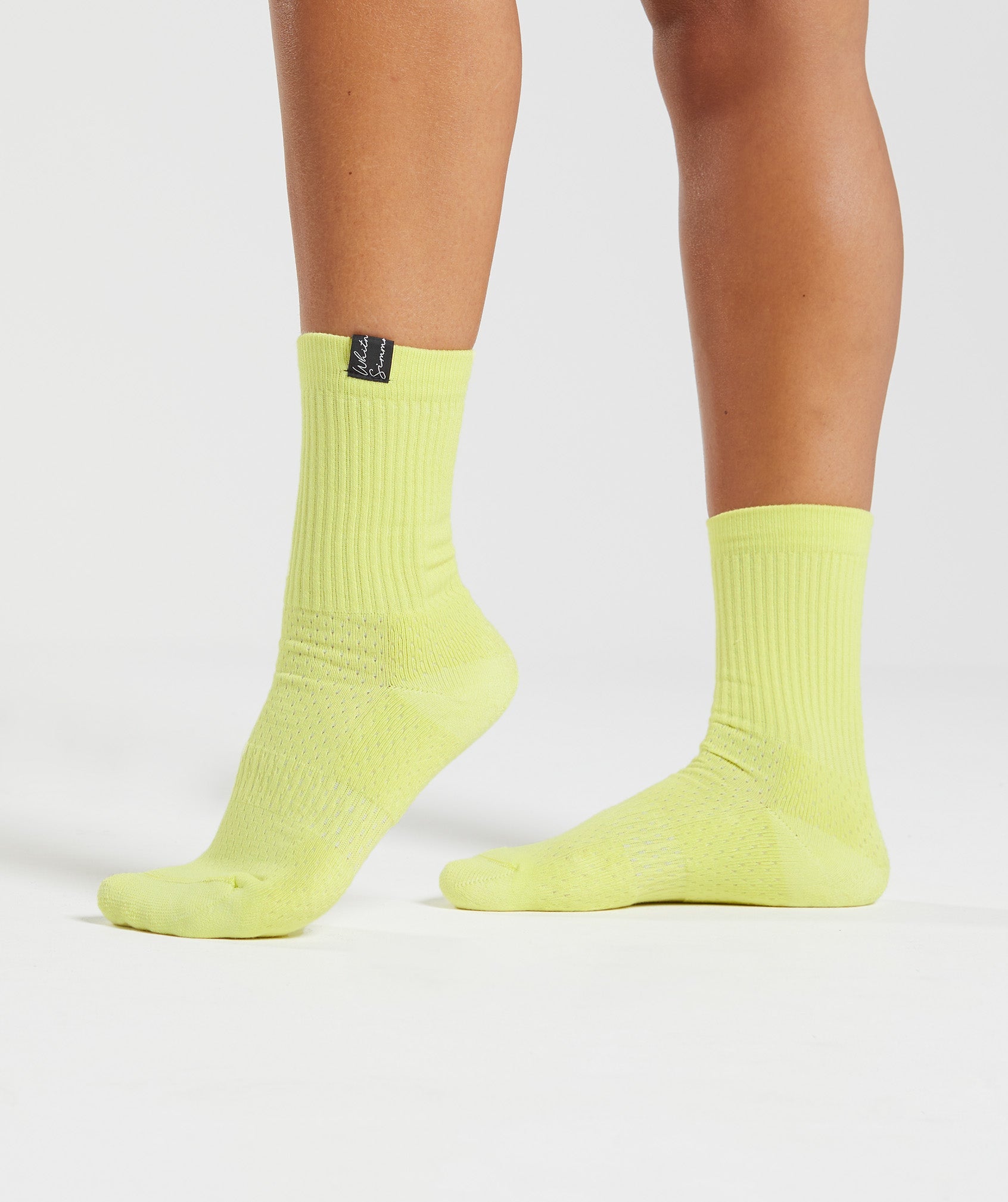 Green Women's Gymshark Whitney Tab Crew 1pk Socks | MUAIRP-184