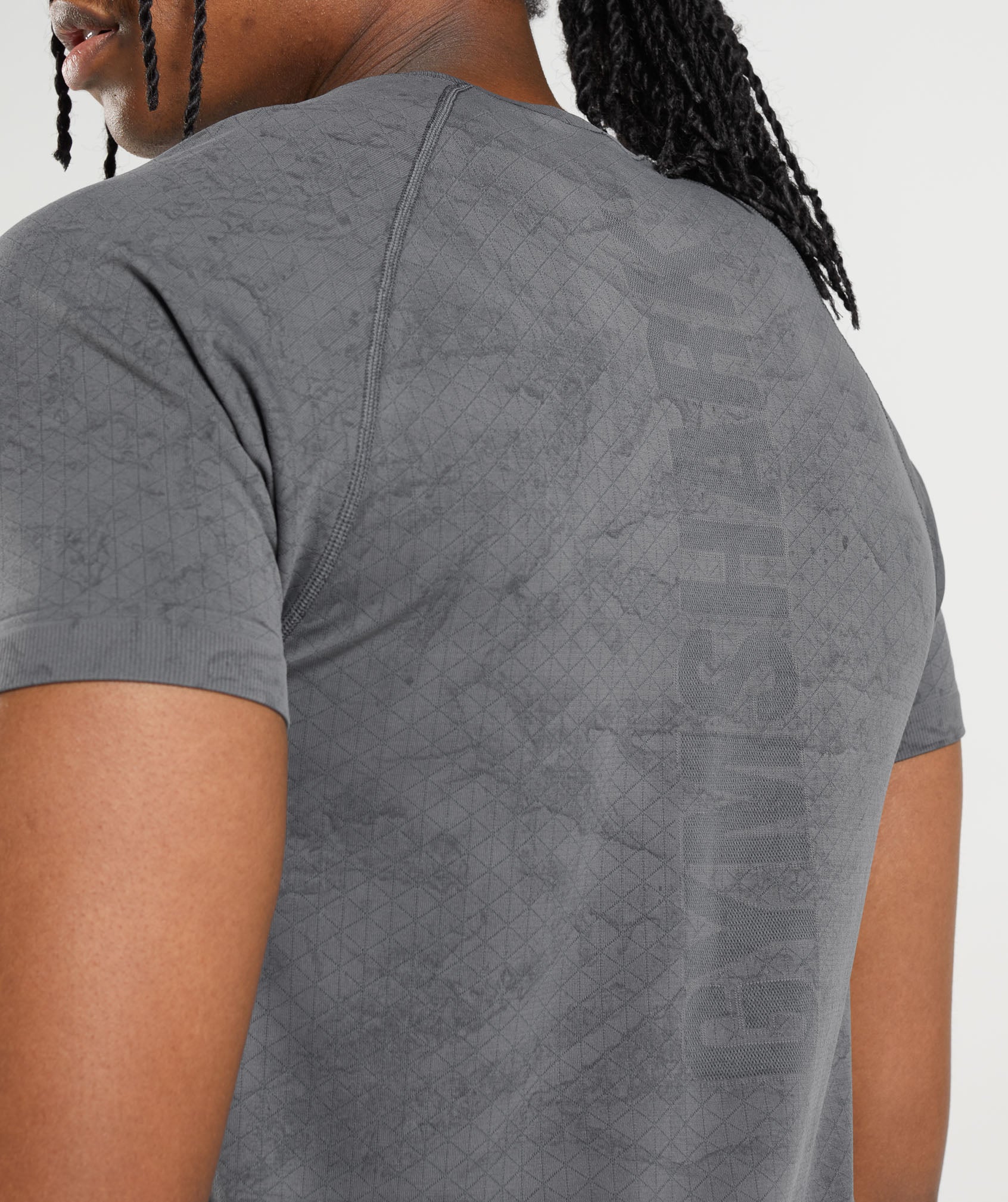 Grey / Black Men's Gymshark Geo Seamless T Shirts | TGBCXA-290