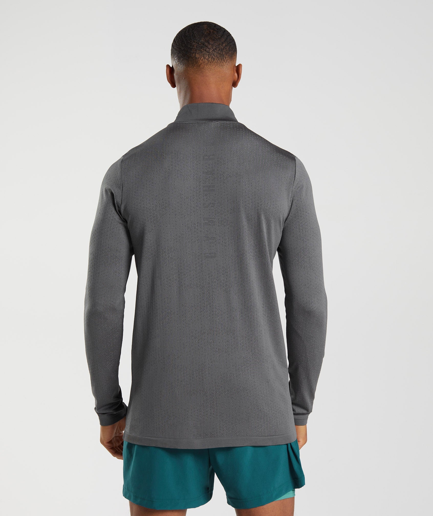 Grey / Black Men's Gymshark Sport Seamless 1/4 Zip Tops | CKZWTF-084