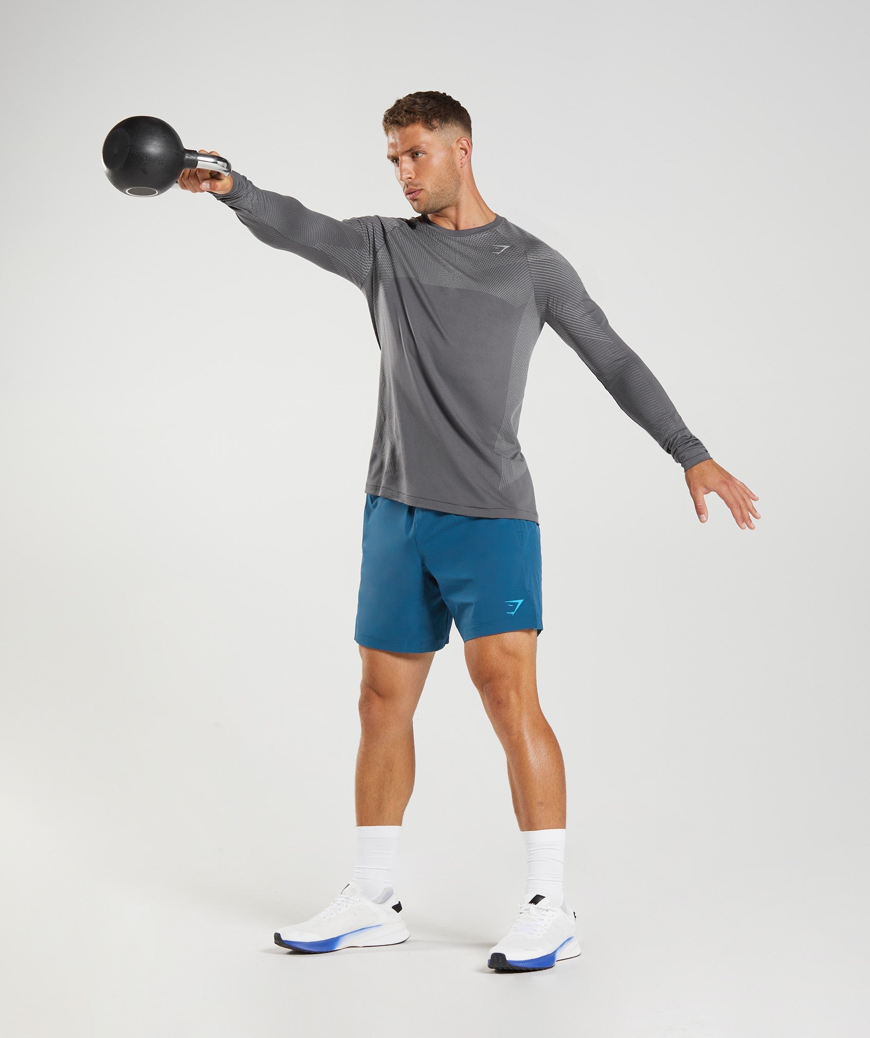 Grey Men's Gymshark Apex Seamless Long Sleeve T Shirts | THBXYS-391