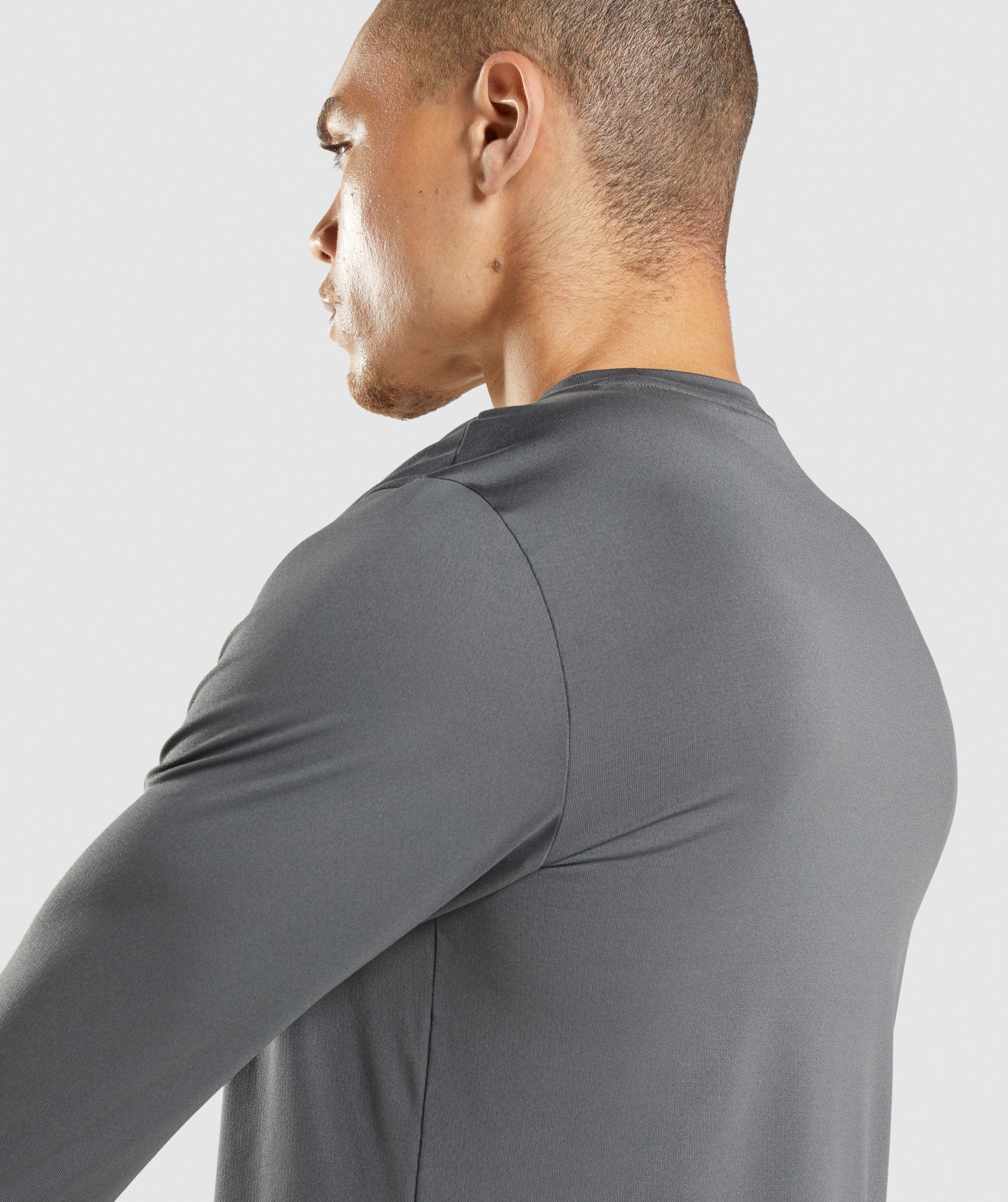 Grey Men's Gymshark Arrival Long Sleeve T Shirts | BXENFI-893