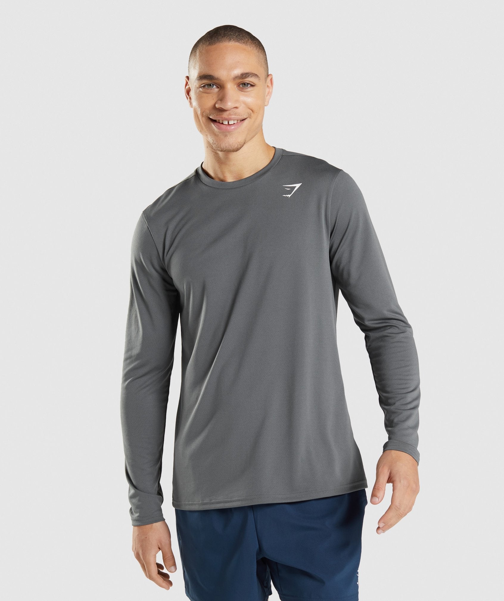 Grey Men\'s Gymshark Arrival Long Sleeve T Shirts | BXENFI-893