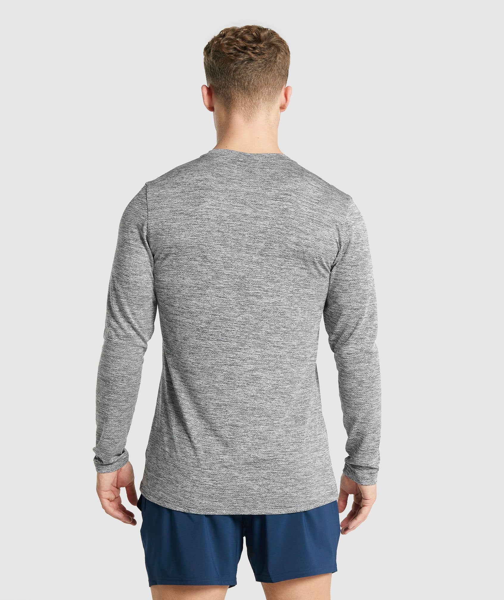 Grey Men's Gymshark Arrival Marl Long Sleeve T Shirts | QIJOLS-023