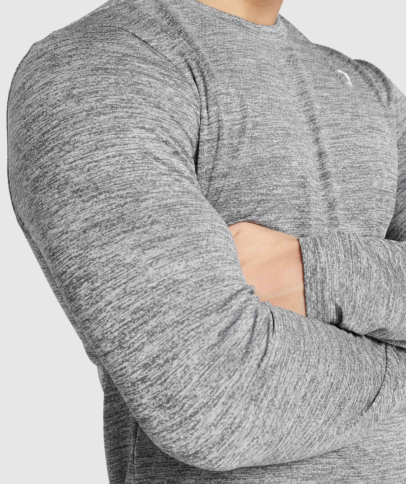 Grey Men's Gymshark Arrival Marl Long Sleeve T Shirts | QIJOLS-023