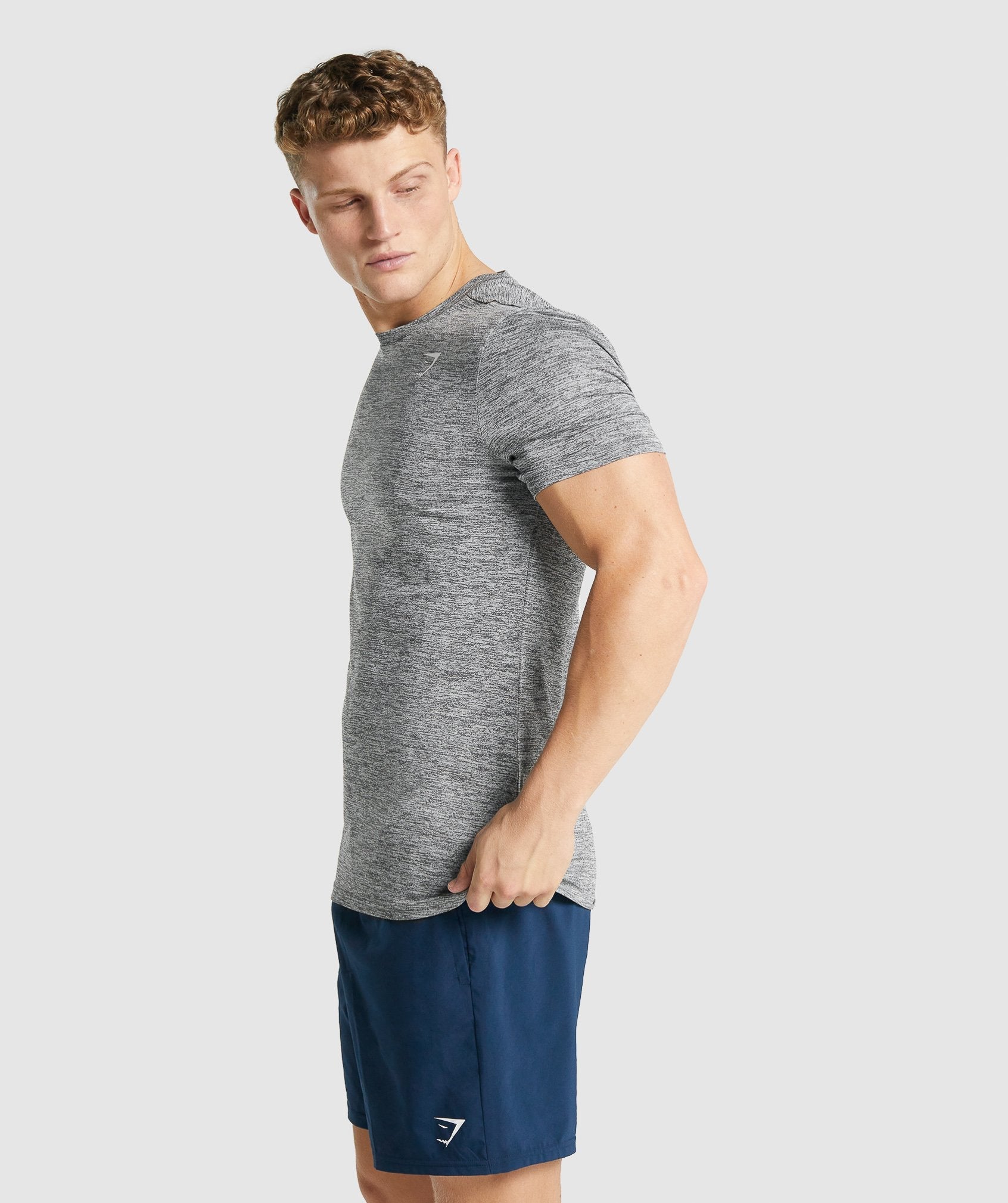 Grey Men's Gymshark Arrival Marl T Shirts | GKSOHV-790