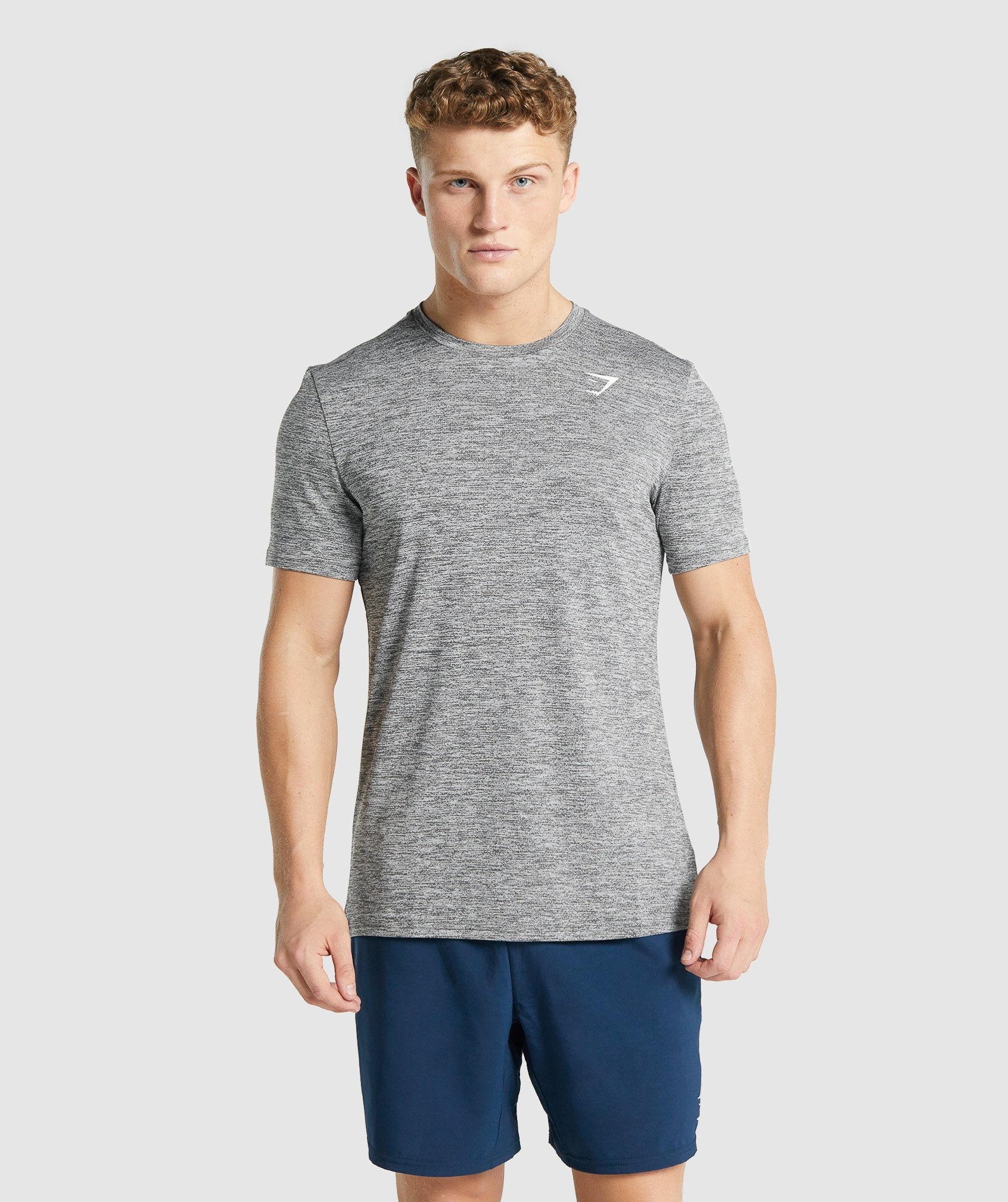 Grey Men\'s Gymshark Arrival Marl T Shirts | GKSOHV-790