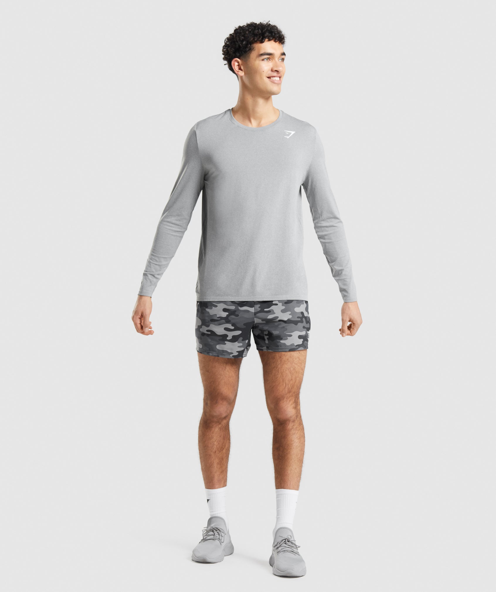 Grey Men's Gymshark Arrival Seamless Long Sleeve T Shirts | RCBEHJ-956