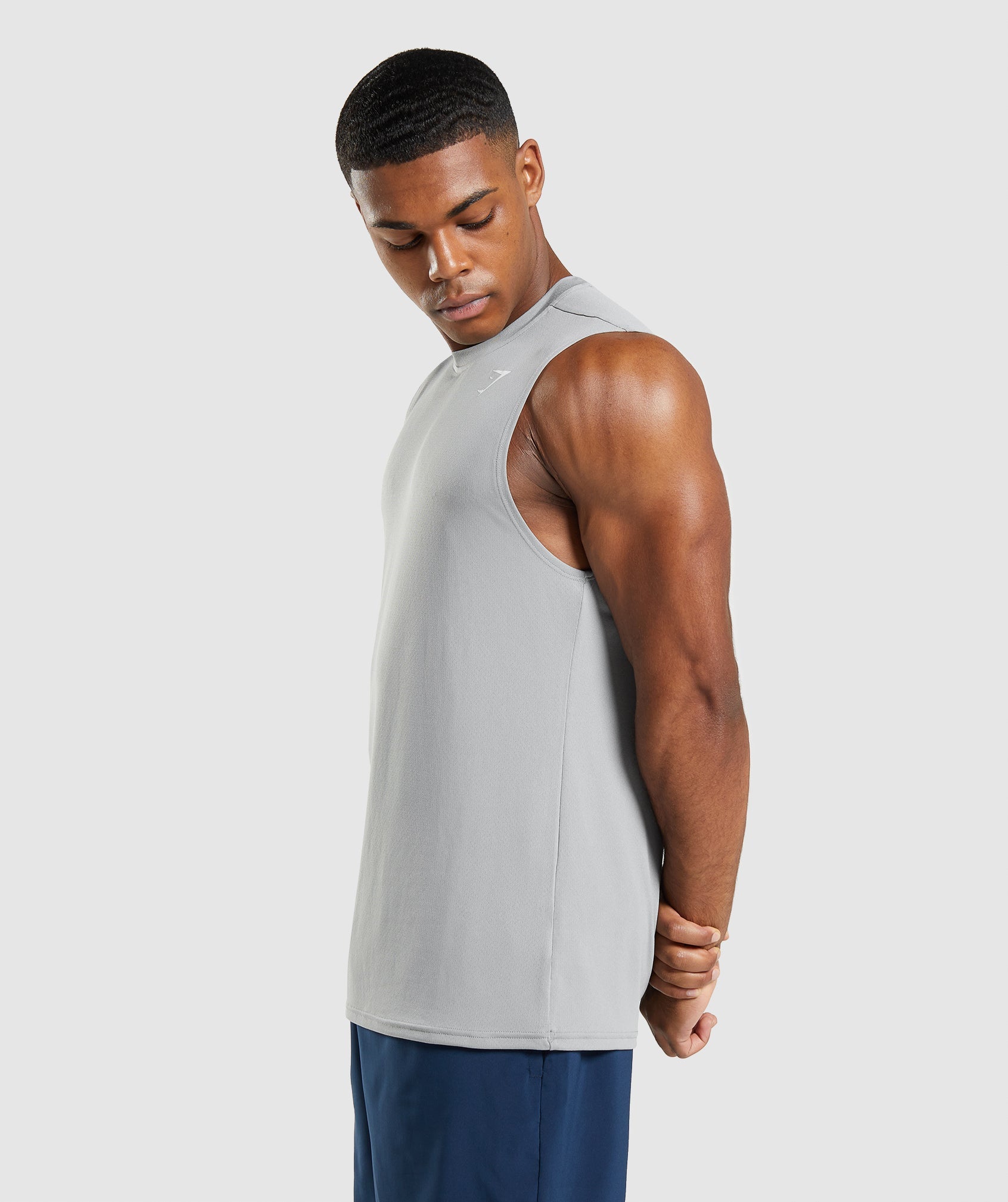 Grey Men's Gymshark Arrival Sleeveless T Shirts | MWIYLX-308