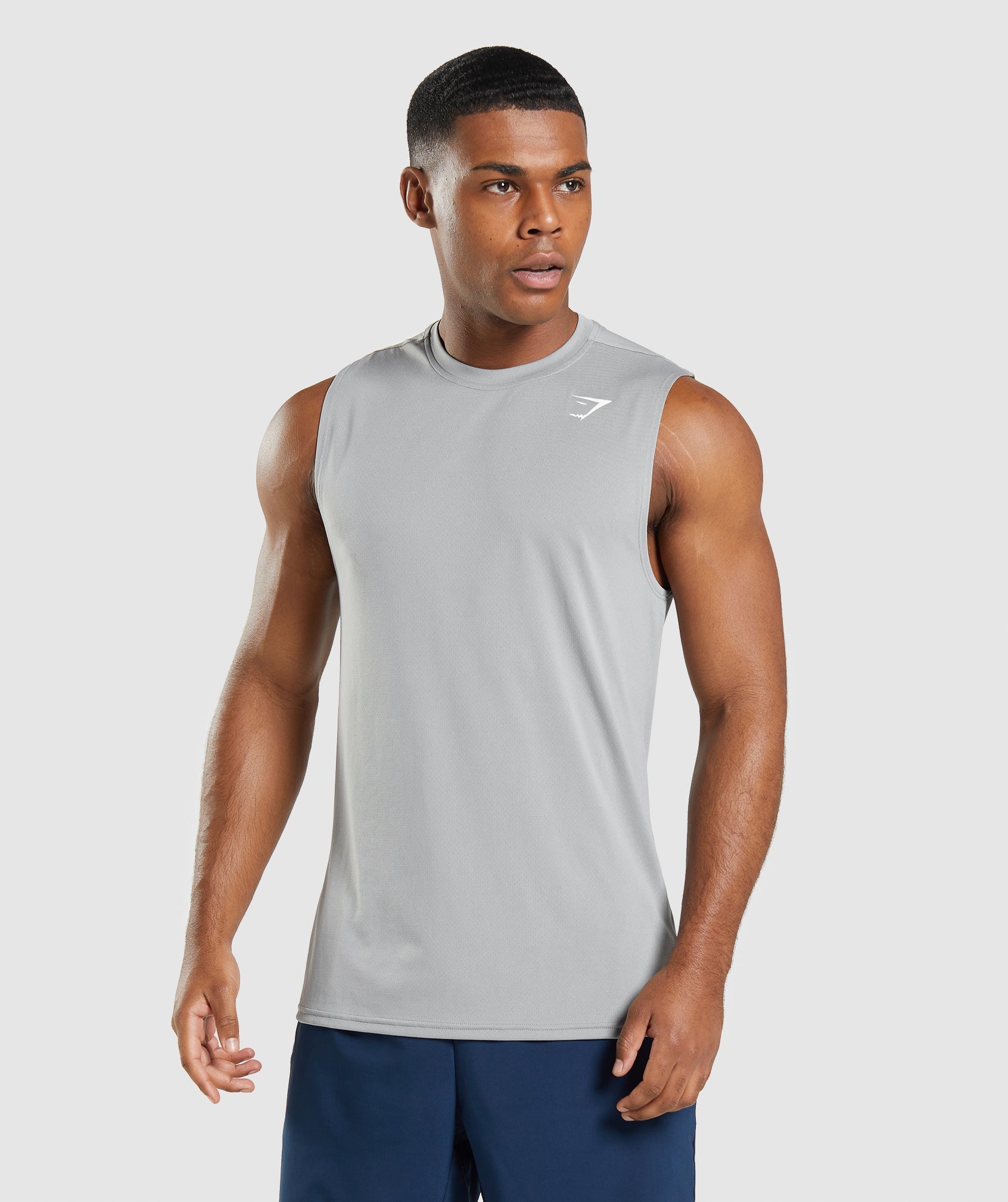 Grey Men\'s Gymshark Arrival Sleeveless T Shirts | MWIYLX-308