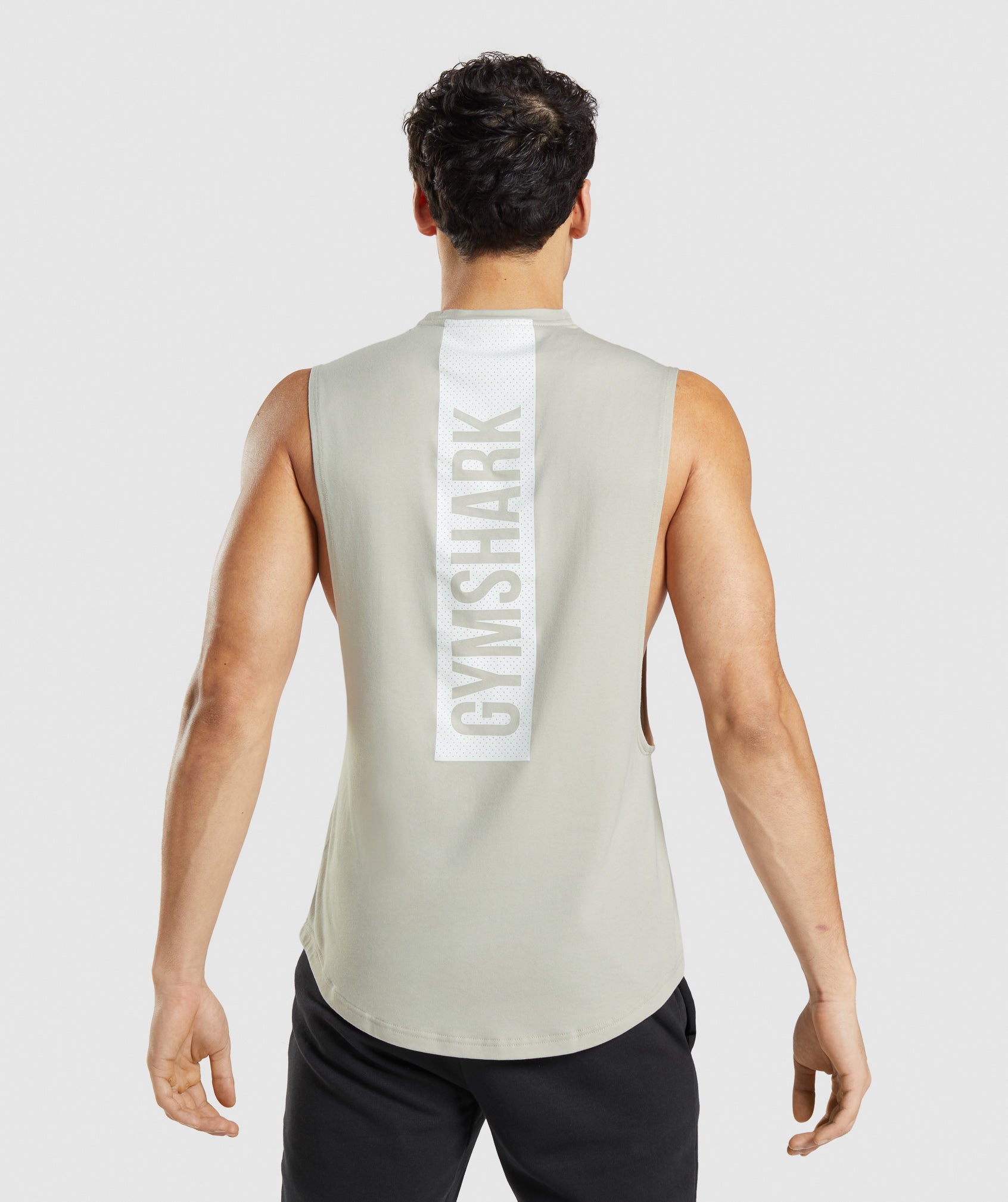 Grey Men\'s Gymshark Bold Drop Arm Tanks | QVXHLU-891