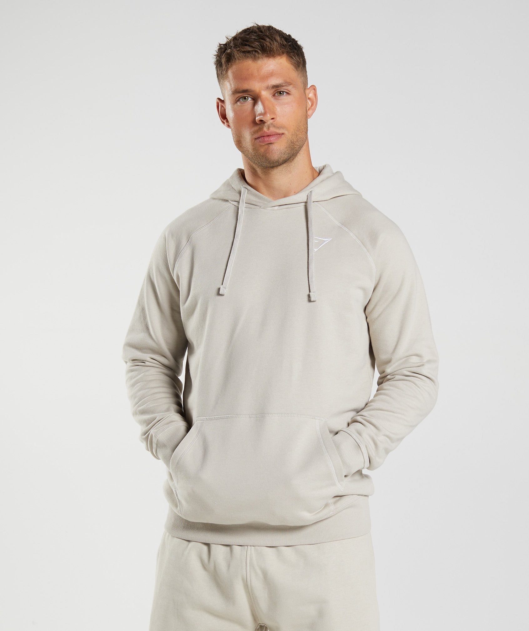 Grey Men\'s Gymshark Crest Hoodie | UFSVYJ-843