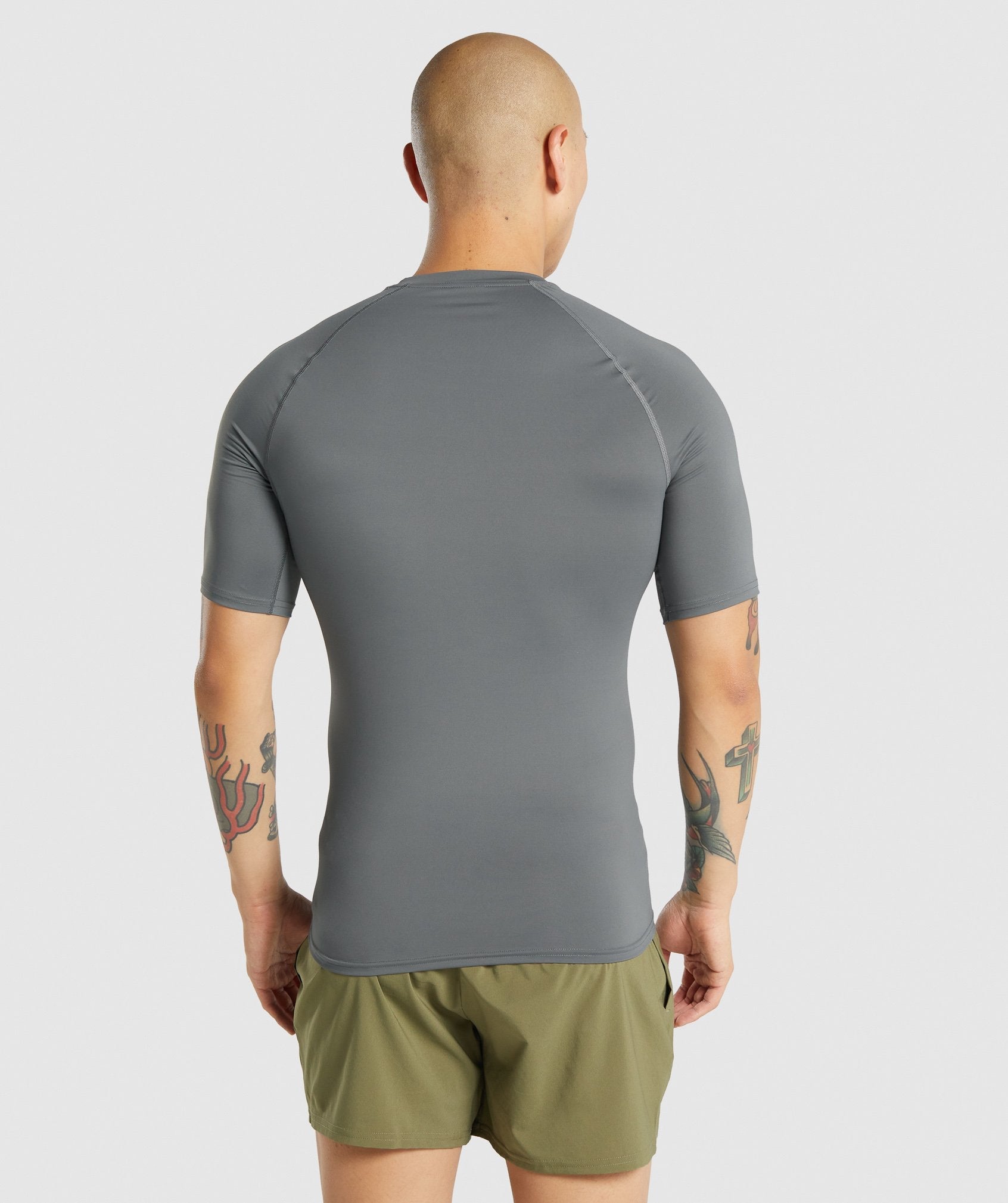 Grey Men's Gymshark Element Baselayer T Shirts | HEWQTF-517