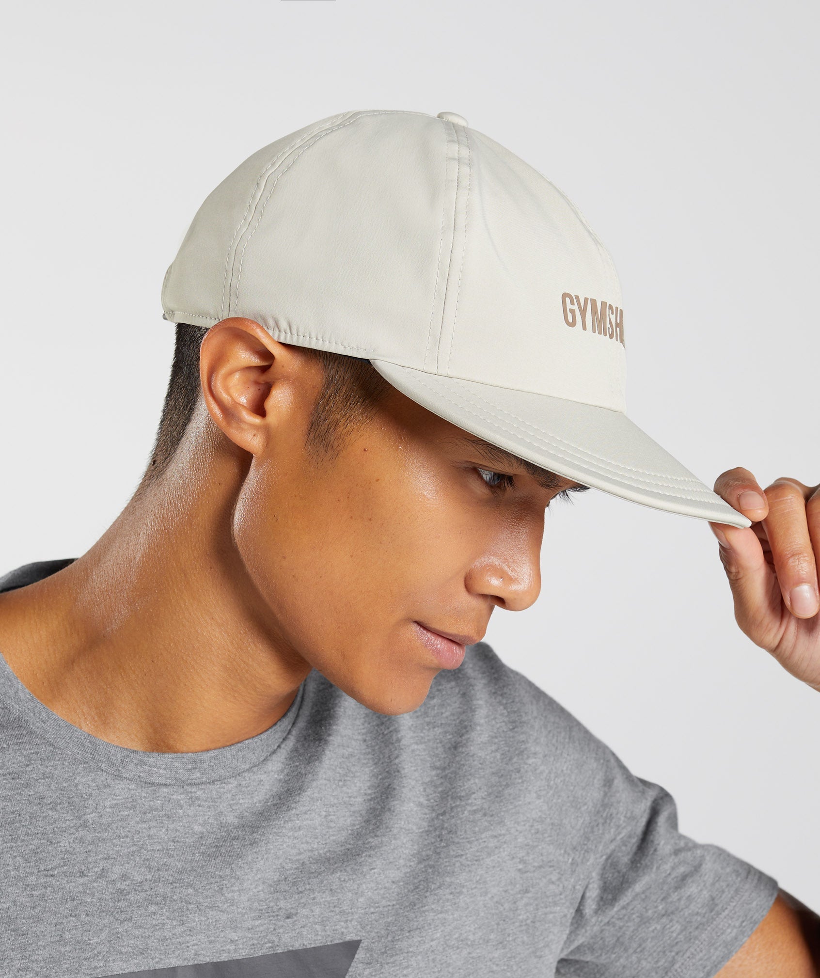 Grey Men's Gymshark Flat Peak Hats | PSZULI-312