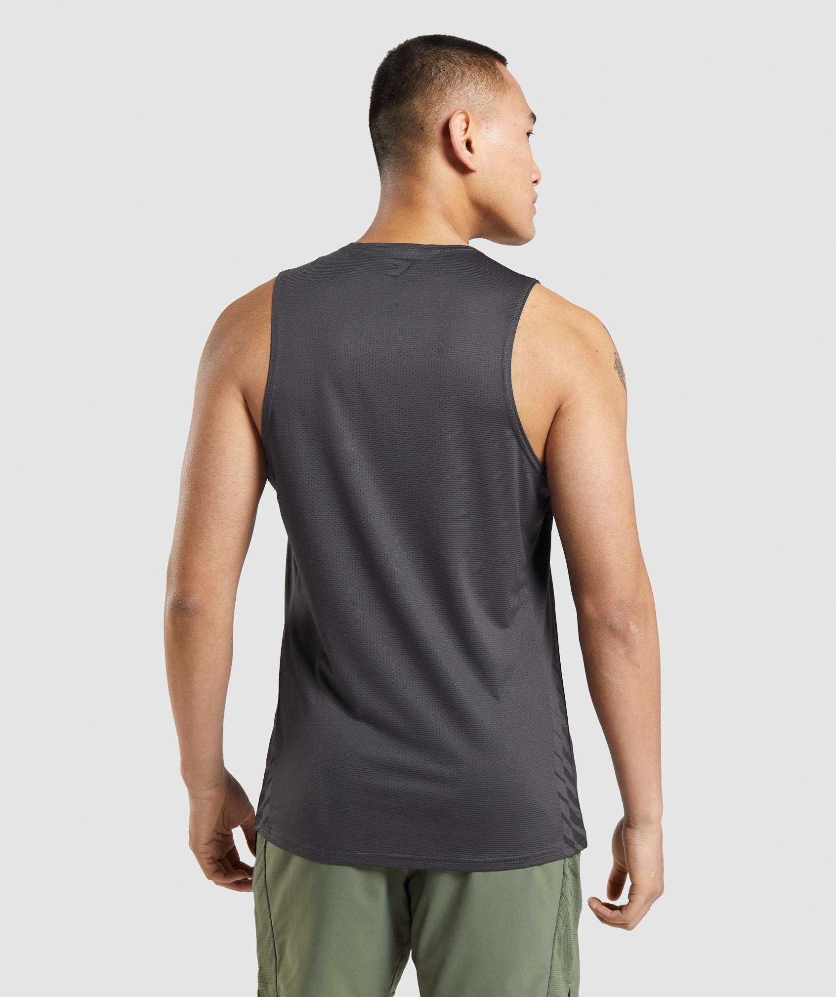 Grey Men's Gymshark Sport Stripe Tanks | GYMDIW-312