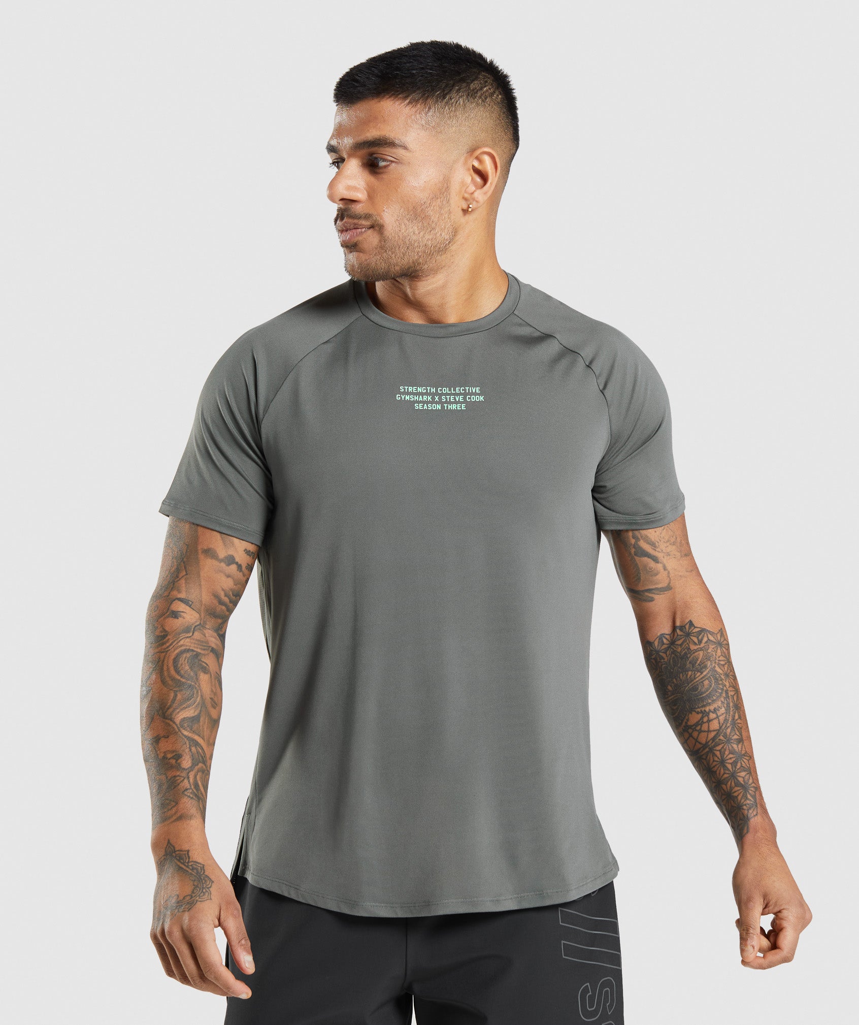 Grey Men's Gymshark Steve Cook T Shirts | FDHOBA-915