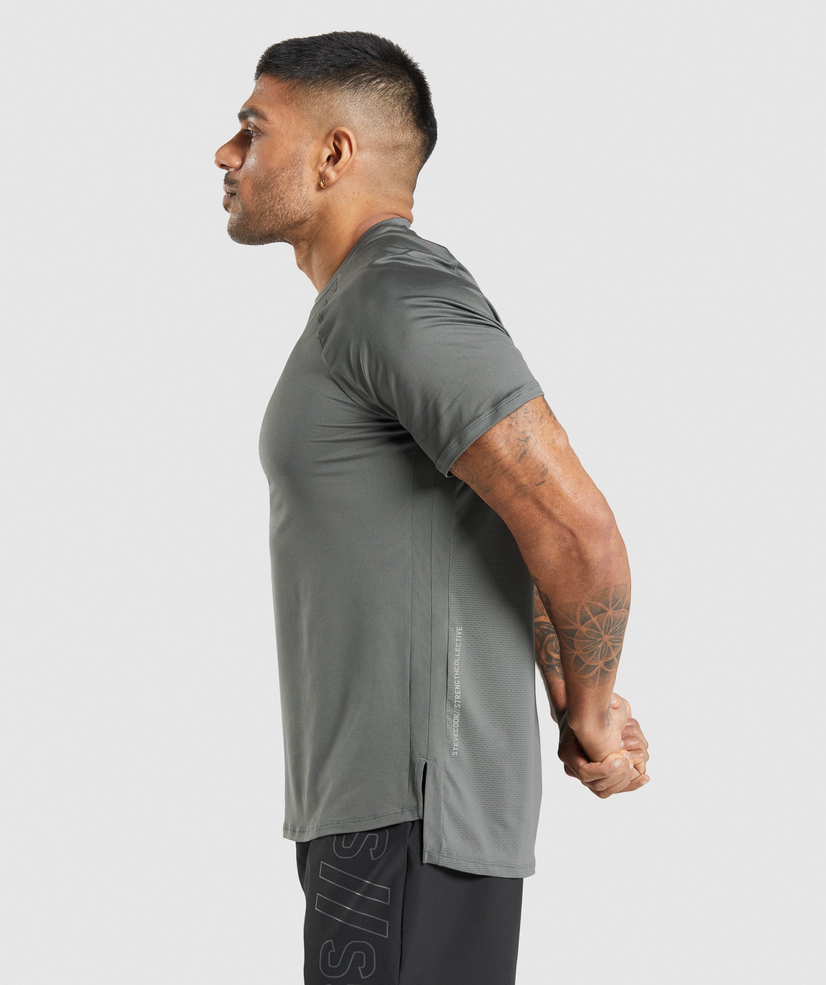 Grey Men's Gymshark Steve Cook T Shirts | FDHOBA-915