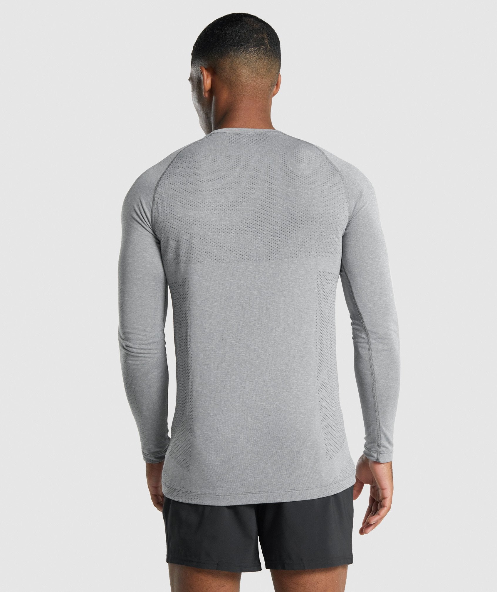 Grey Men's Gymshark Vital Light Seamless Long Sleeve T Shirts | FZJWHI-439