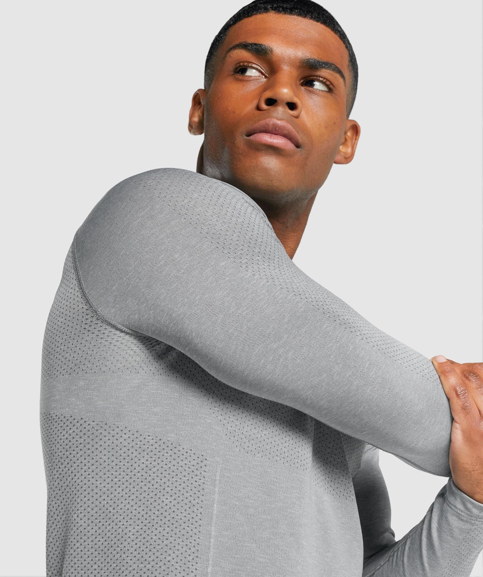 Grey Men's Gymshark Vital Light Seamless Long Sleeve T Shirts | FZJWHI-439