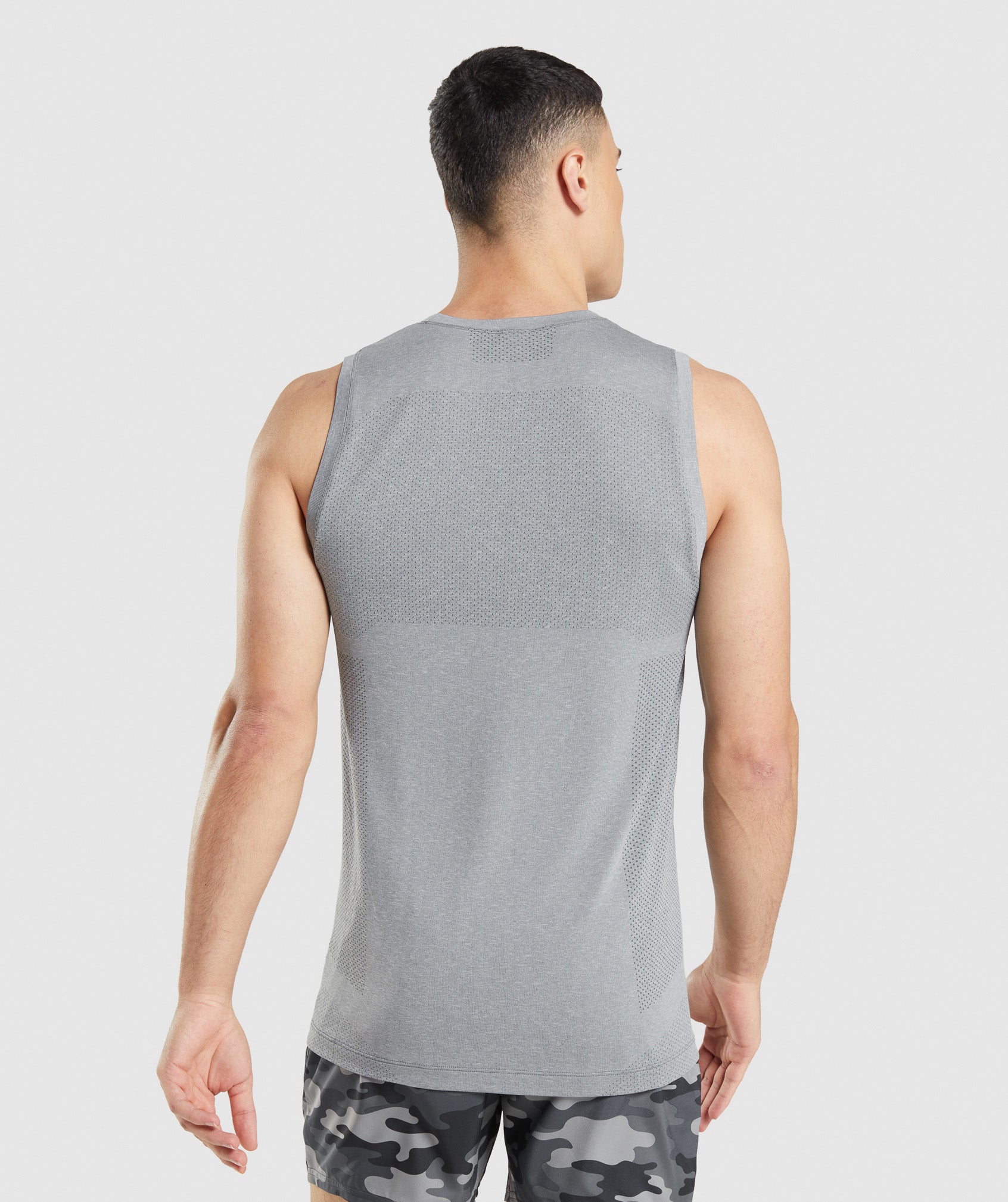 Grey Men's Gymshark Vital Seamless Light Tanks | IXAOBL-834