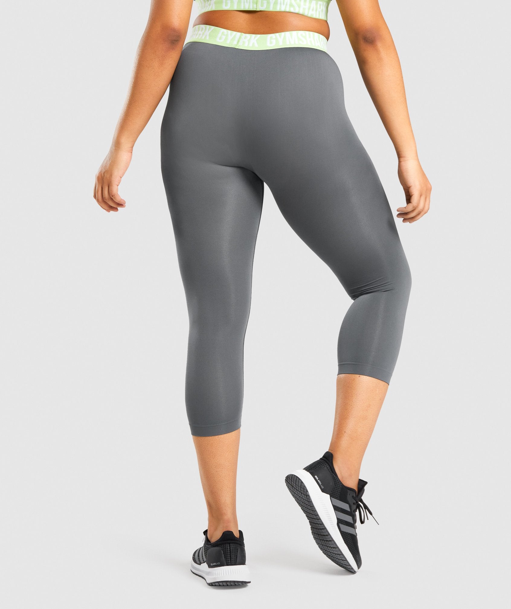 Grey Women's Gymshark Fit Seamless Cropped Leggings | QBCIXZ-421